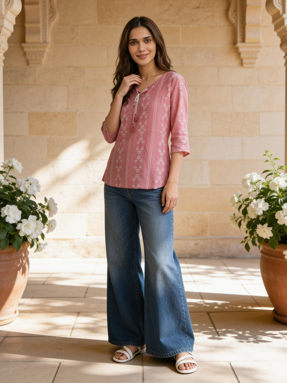 Rayon Printed Straight Short Length Short Kurta