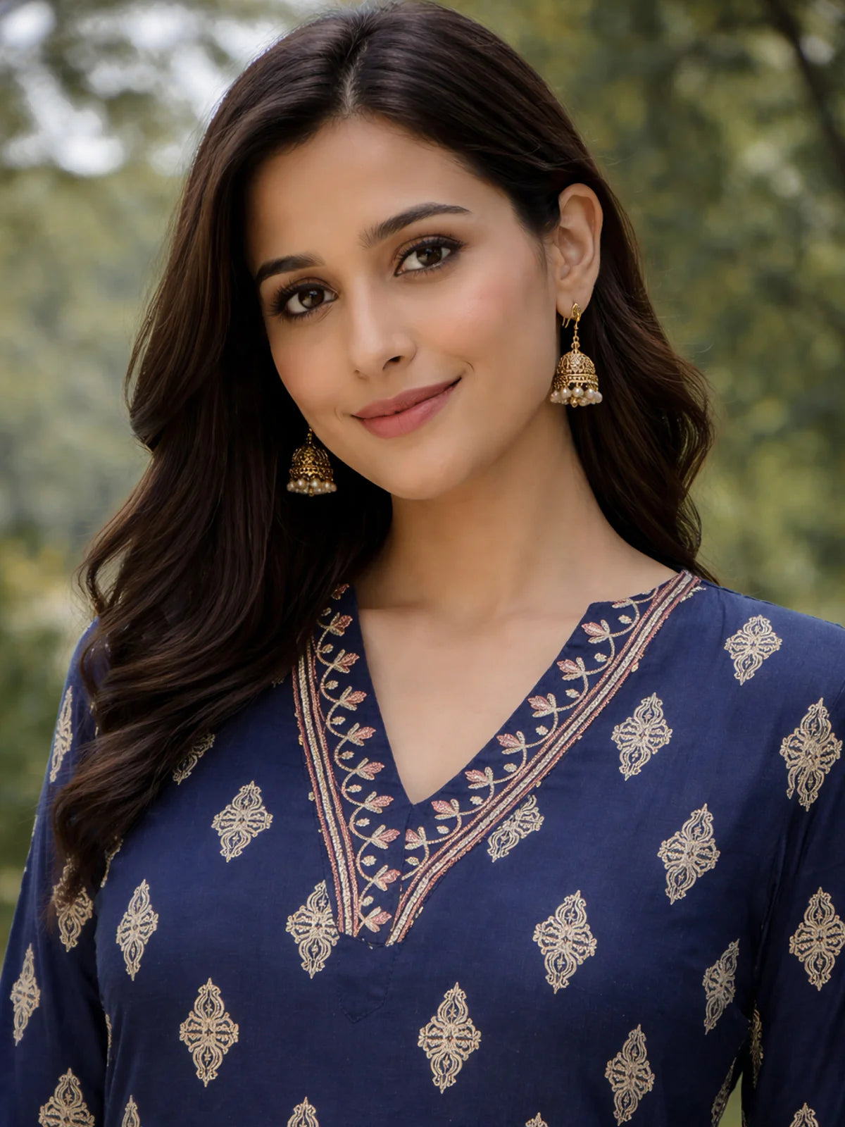 Buy Rayon Embroidered Straight Calf Length Kurta-Blue