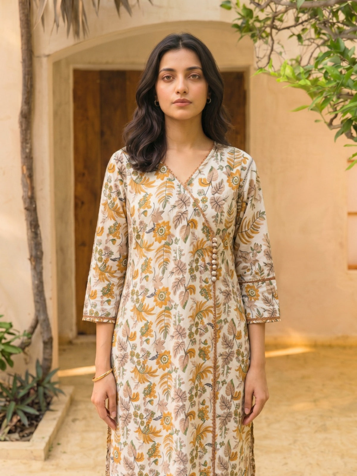 Printed Straight Calf Length Kurta With Pant and Dupatta