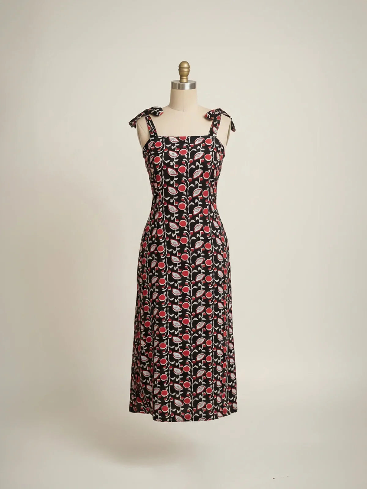 Buy Rayon Printed Bodycone Dress-Black