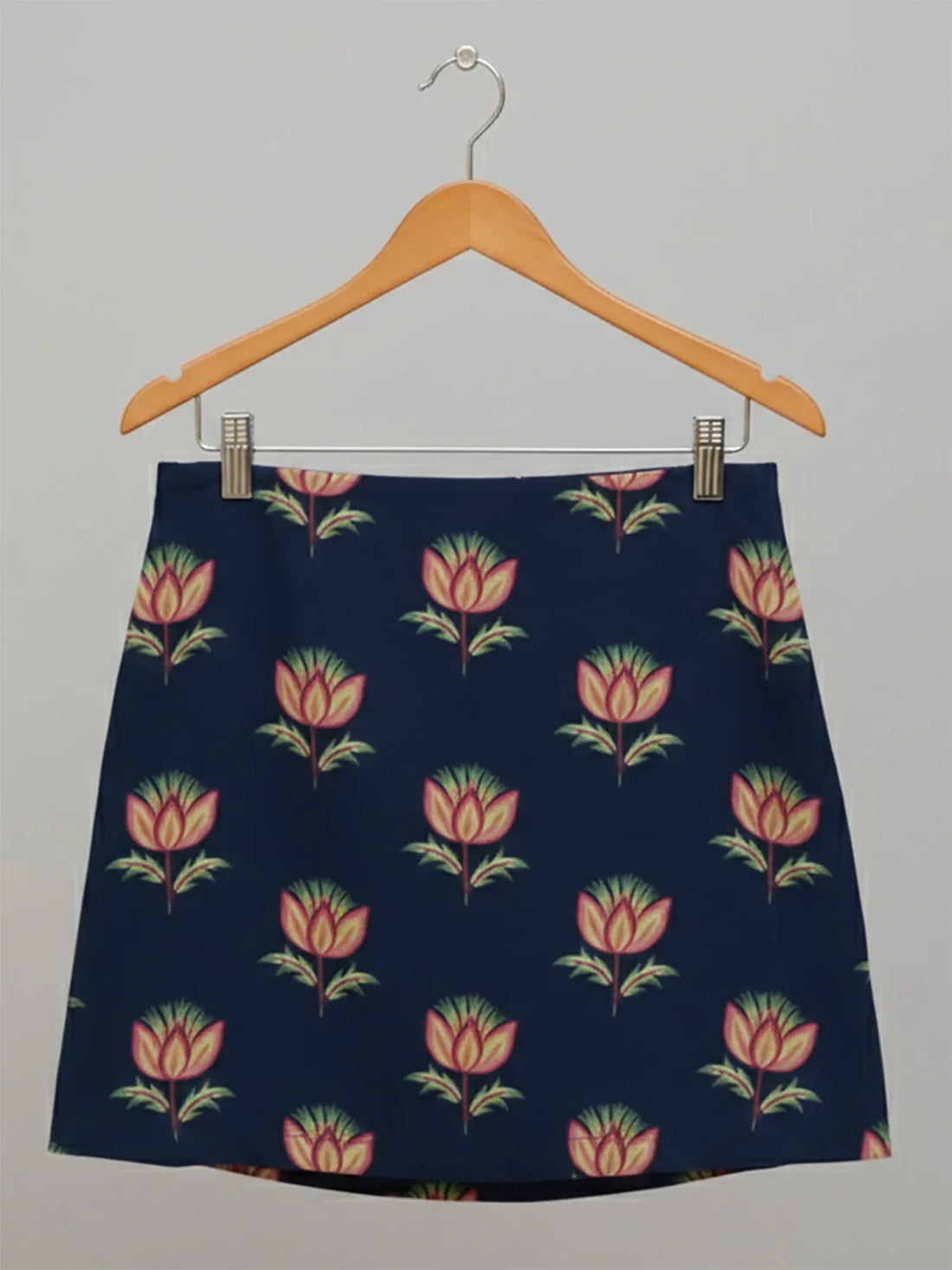 Buy Cotton Flex Printed Mid Waist Skort-Navy Blue