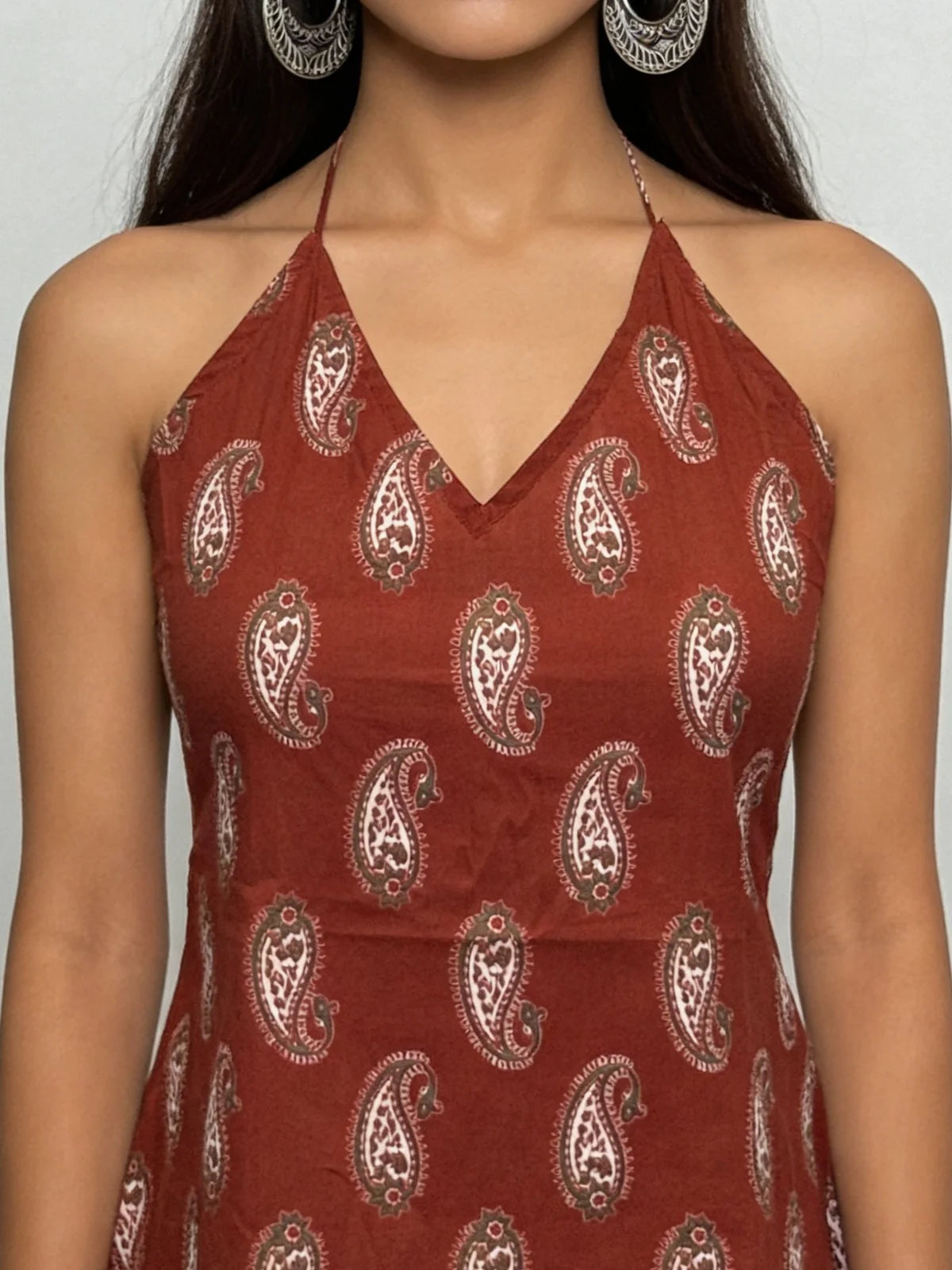 Buy Cotton Printed Straight Top-Maroon