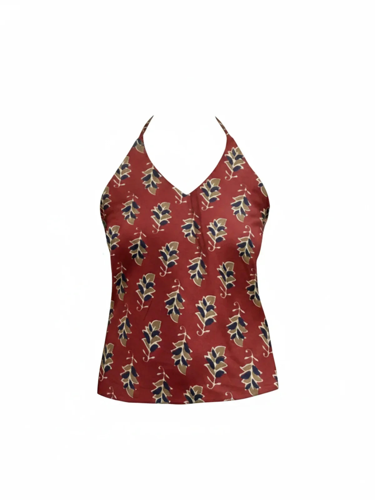 Buy Cotton Cambric Printed Straight Top-Red