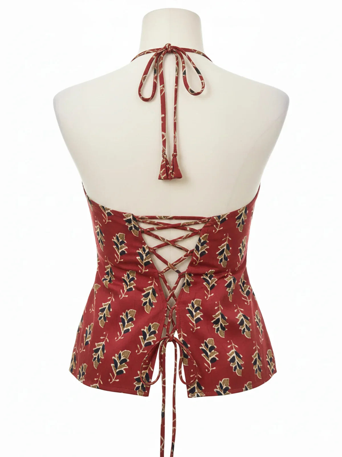 Buy Cotton Cambric Printed Straight Top-Red