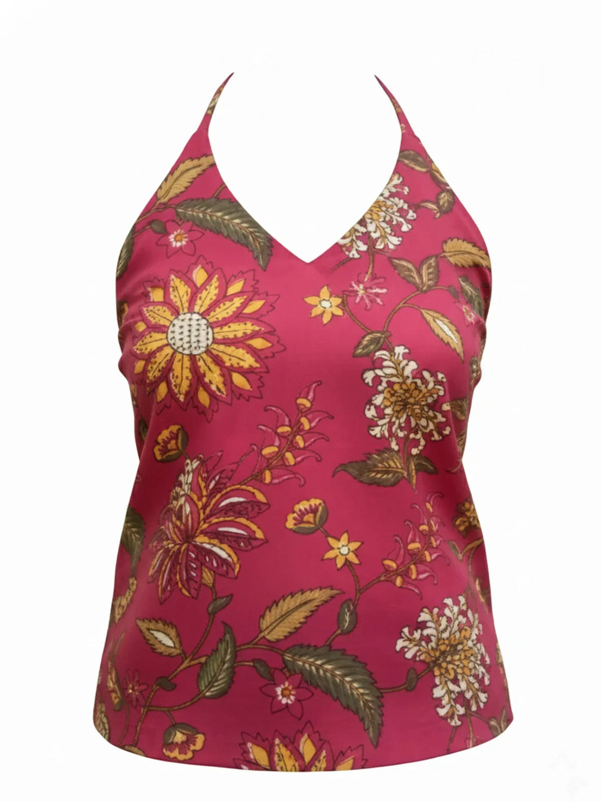 Buy Cotton Cambric Printed Straight Top-Fuschia