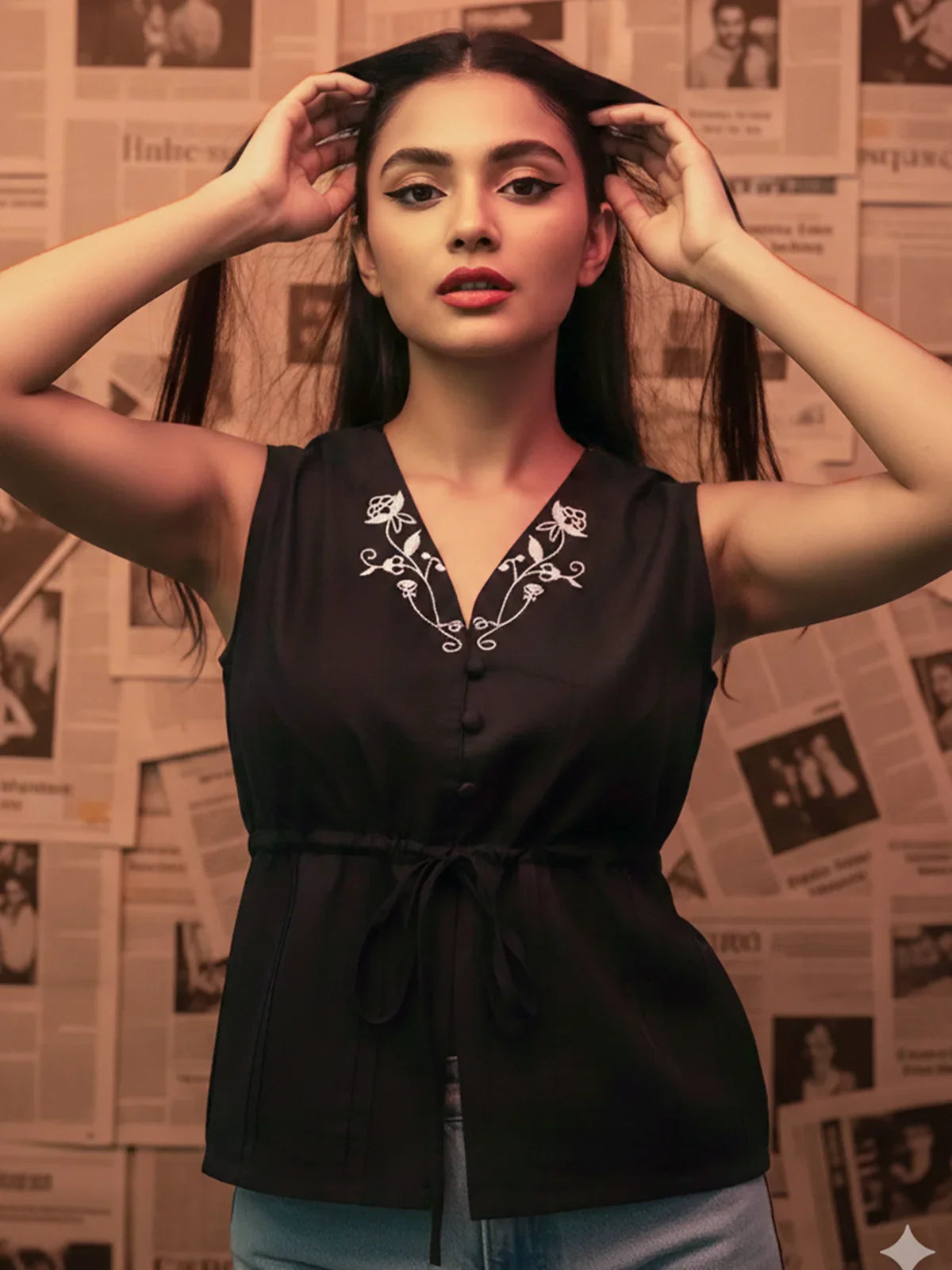 Buy Poly Viscose Solid Peplum Top-Purple