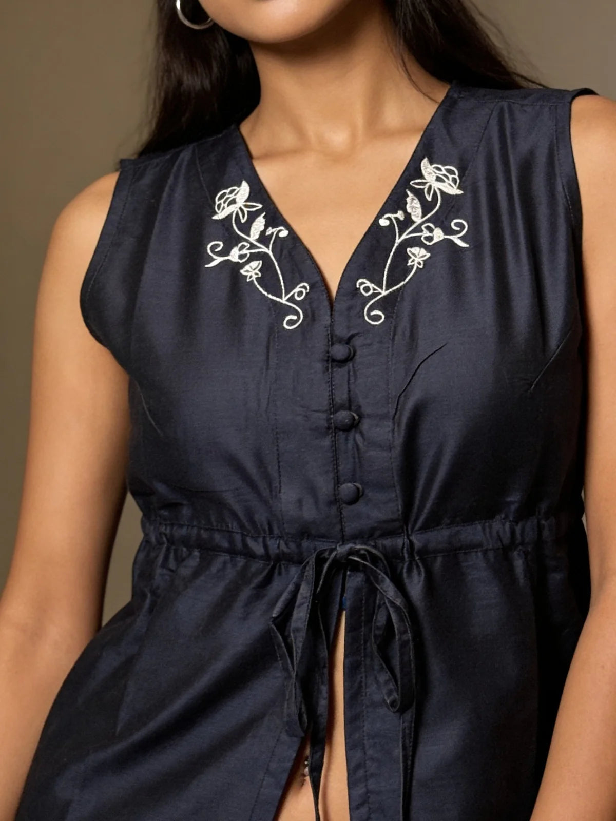 Buy PST Solid Peplum Top-Navy Blue