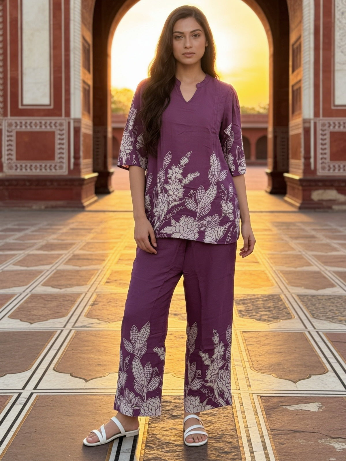 Rayon Printed Straight Co-Ord Set