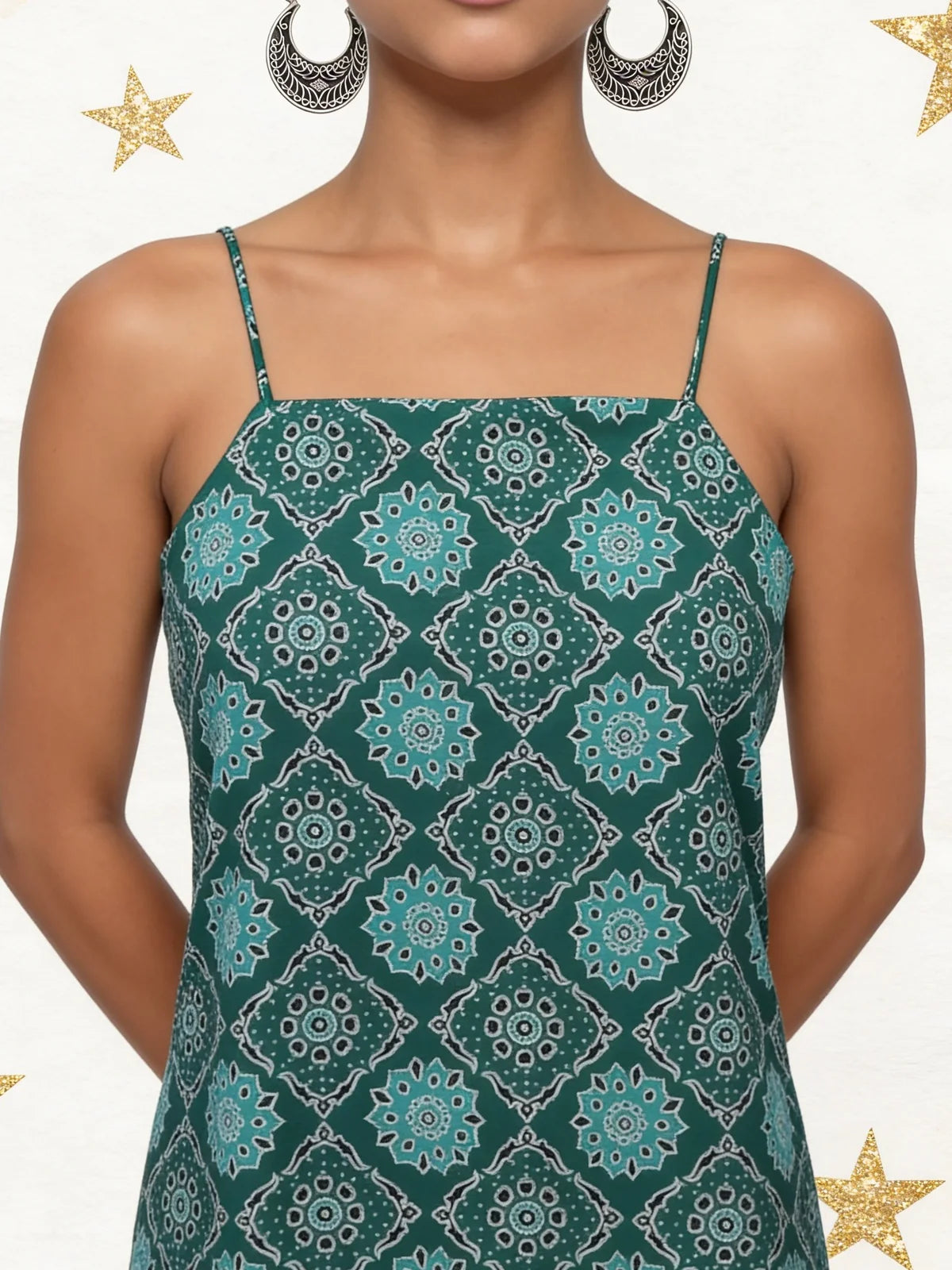Buy Cotton Printed Straight Tunic-Blue