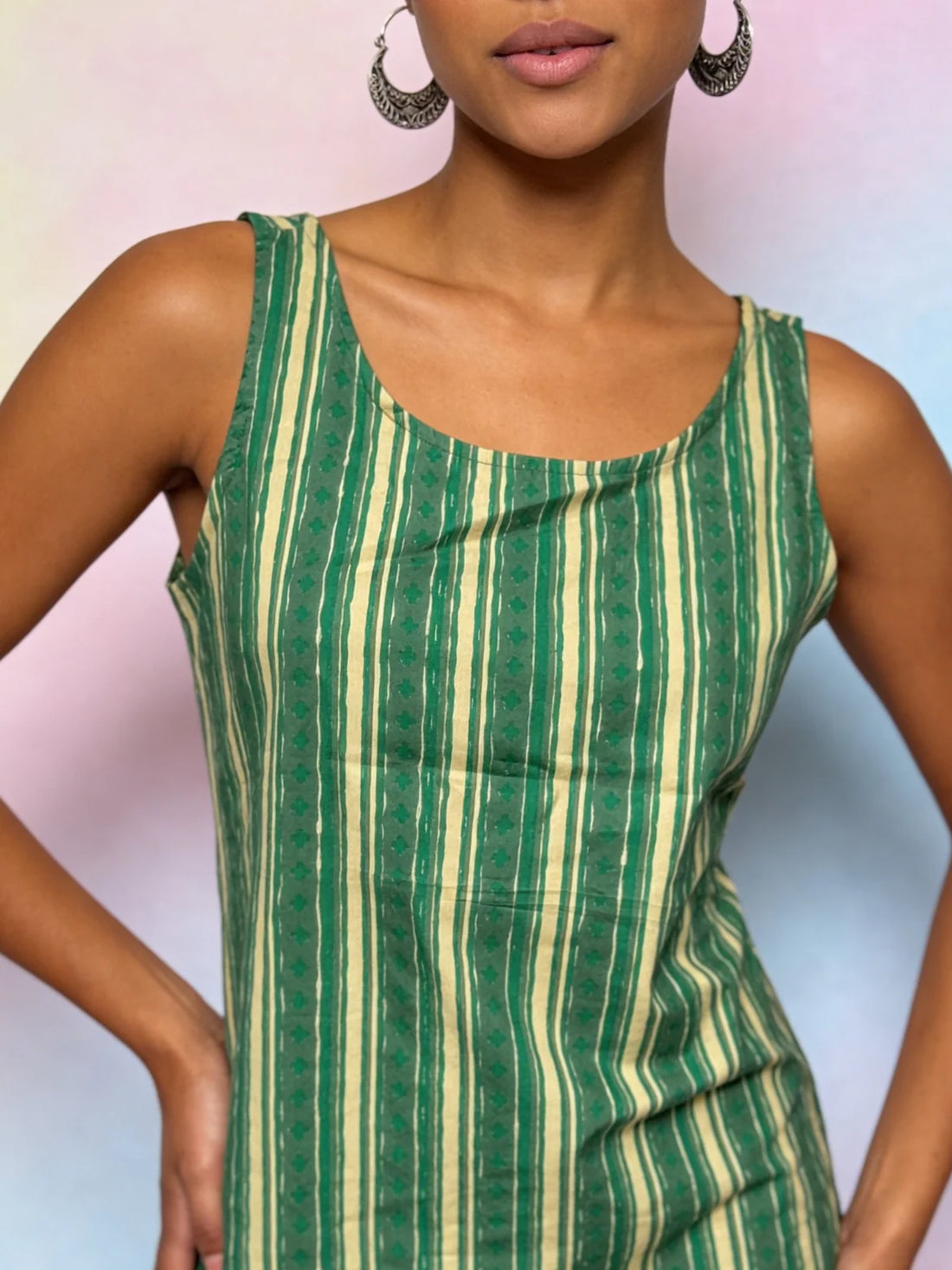 Buy Cotton Printed Straight Tunic-Green