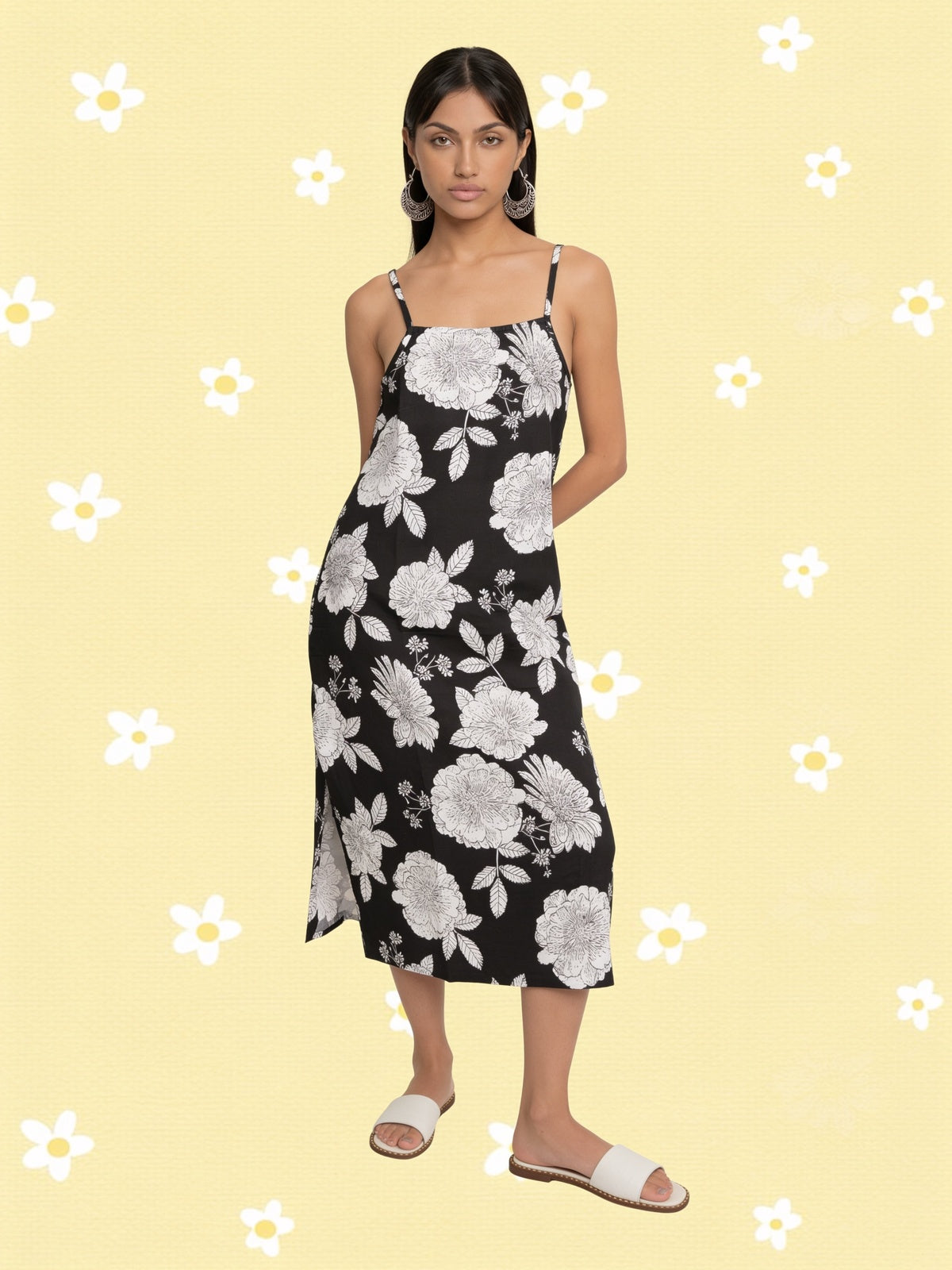 Buy Cotton Printed Straight Calf Length Kurta-Black