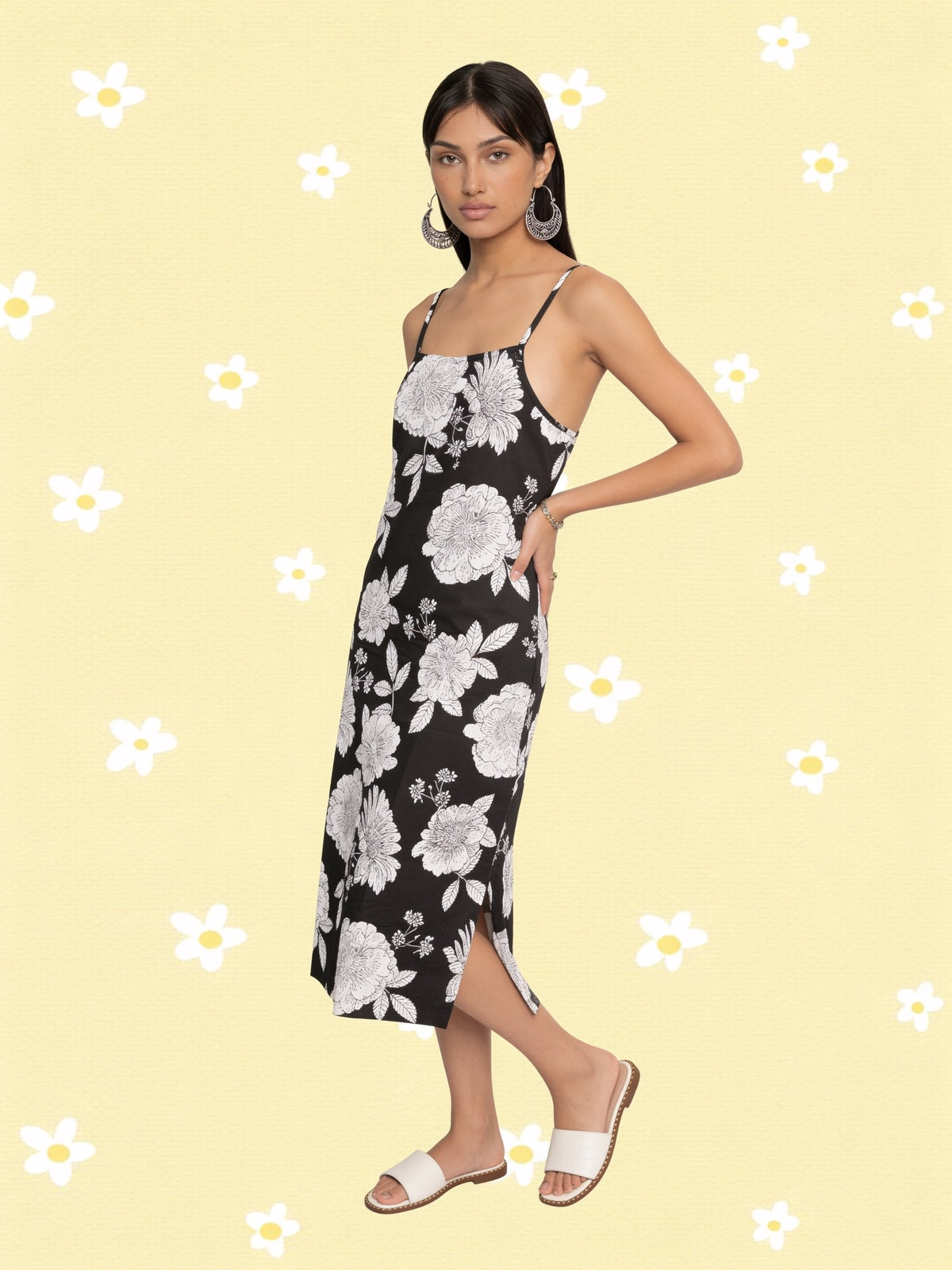 Buy Cotton Printed Straight Calf Length Kurta-Black