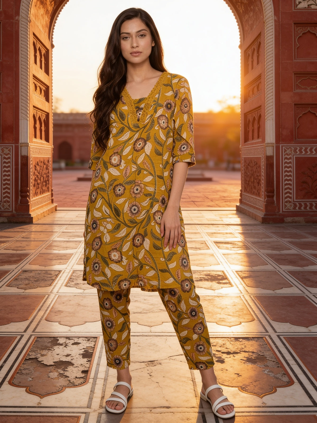 Cotton Printed Straight Co-Ord Set