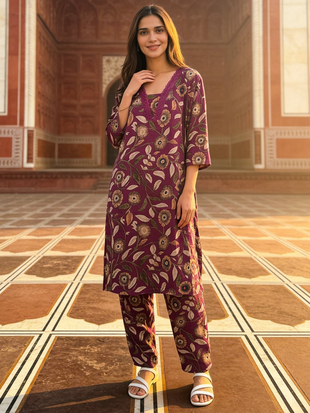 Cotton Printed Straight Co-Ord Set