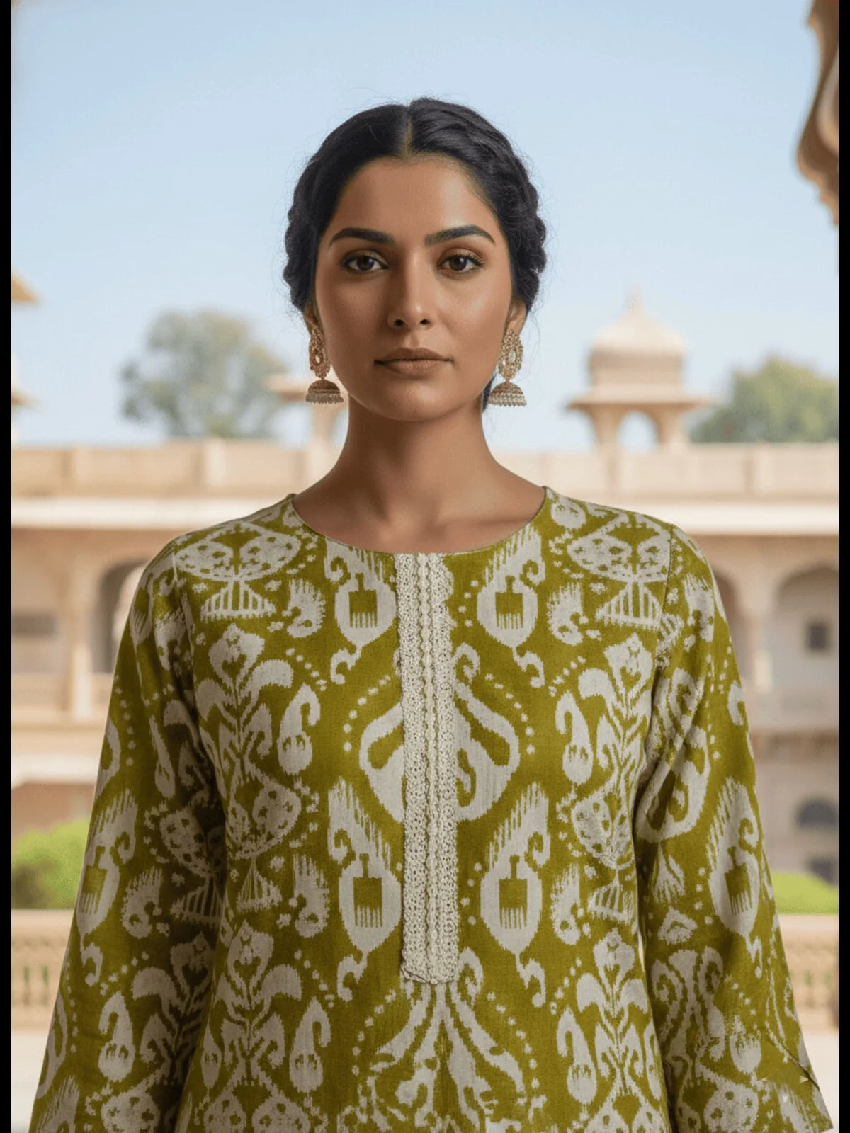 Buy Rayon Embroidered Straight Calf Length Kurta-Yellow