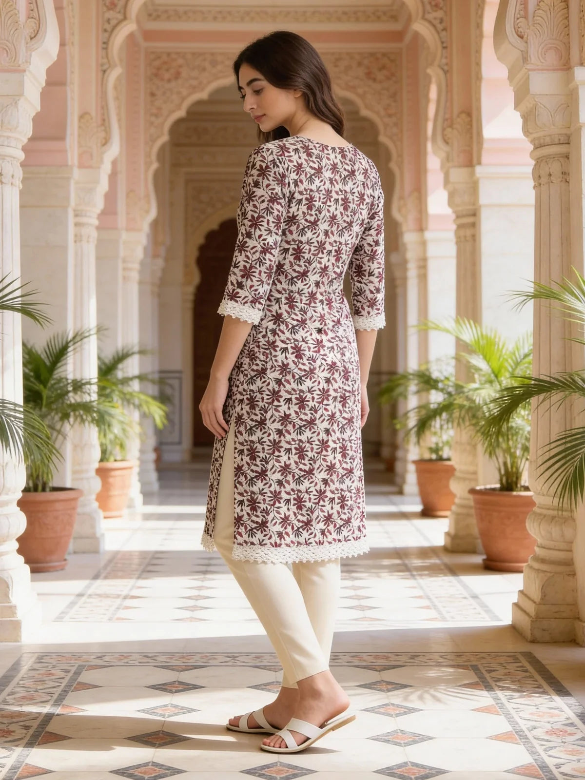 Buy Rayon Embroidered Straight Calf Length Kurta-Teal