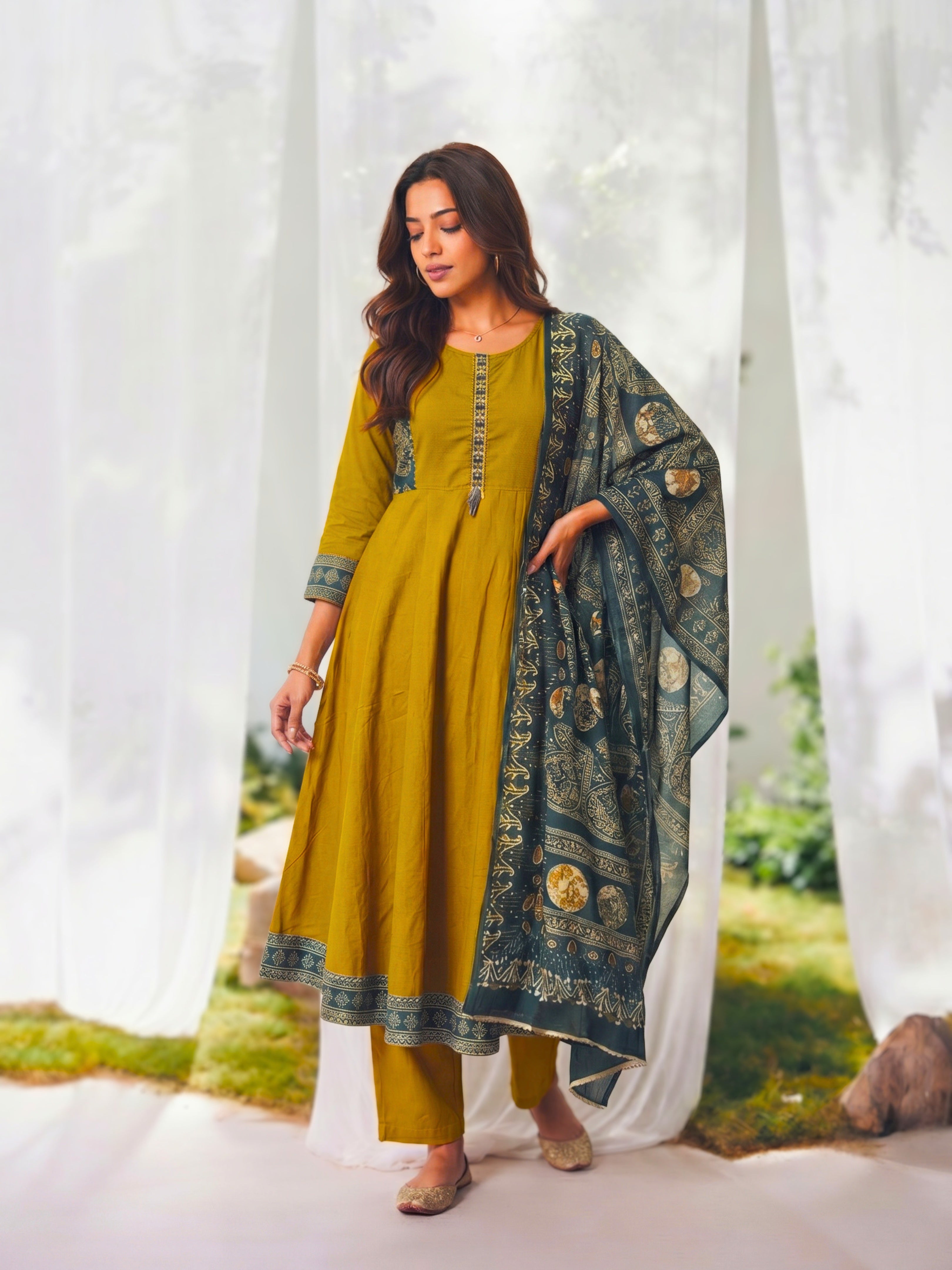 Rayon Embroidered Straight Calf Length Kurta With Pant and Dupatta