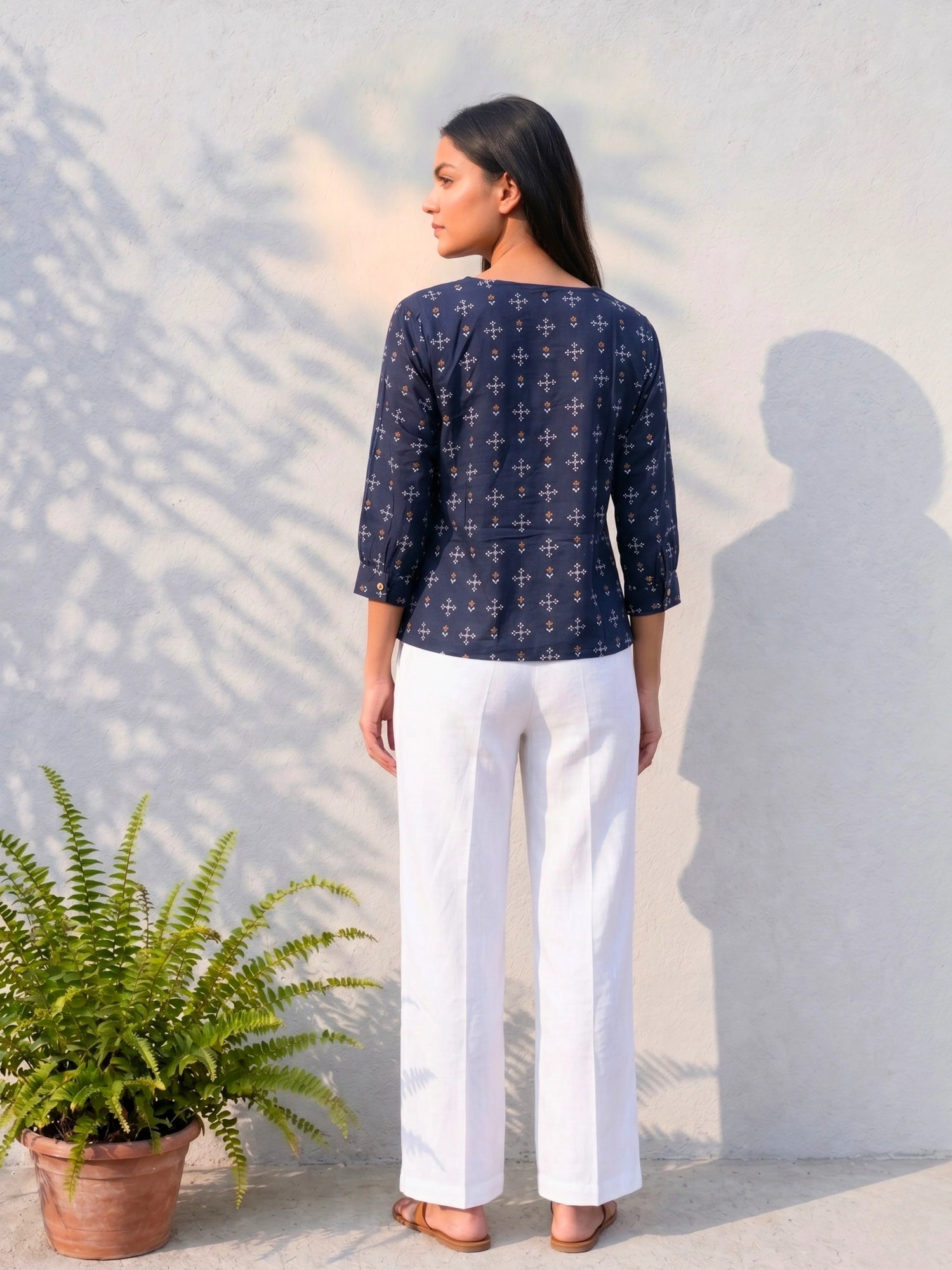 Buy Blue Rayon Printed A-Line Short Length Kurti-Blue