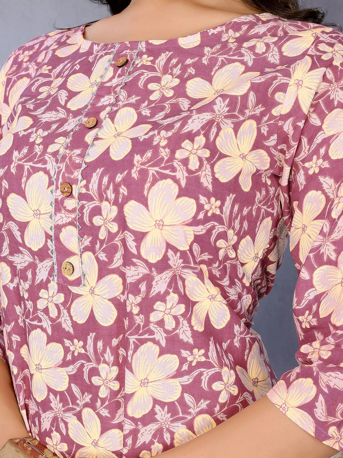 Buy Cotton Printed Straight Knee Length Kurta-Pink