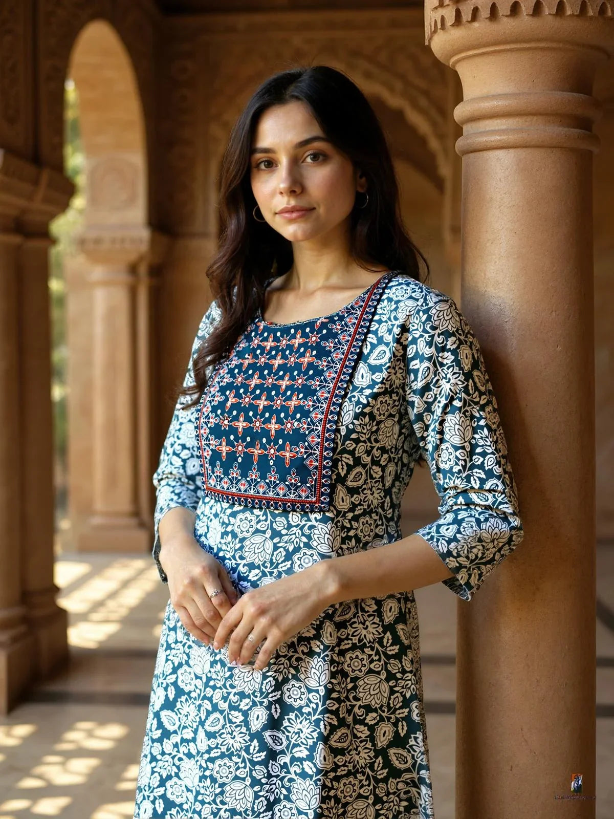 Buy Rayon Embroidered Straight Calf Length Kurta with Pant and Dupatta-Grey