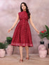 Viscose Poly Printed Flared Calf Length Dress Rangita Viscose Poly Printed Flared Calf Length Dress Rangita