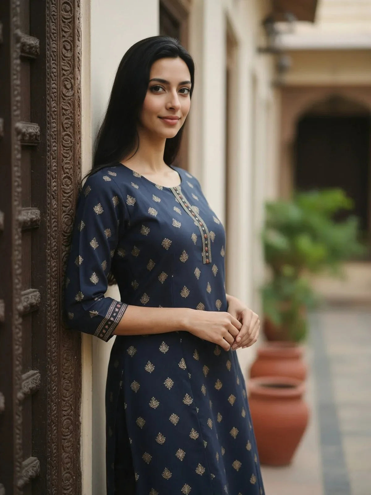 Buy Rayon Embroidered Straight Calf Length Kurta-Grey