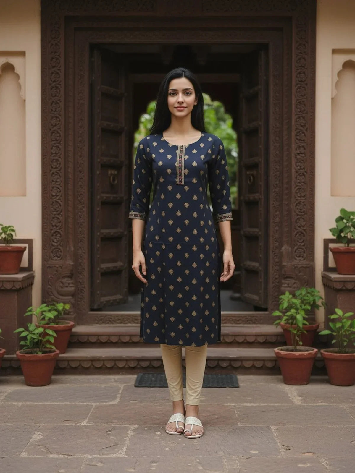 Buy Rayon Embroidered Straight Calf Length Kurta-Grey