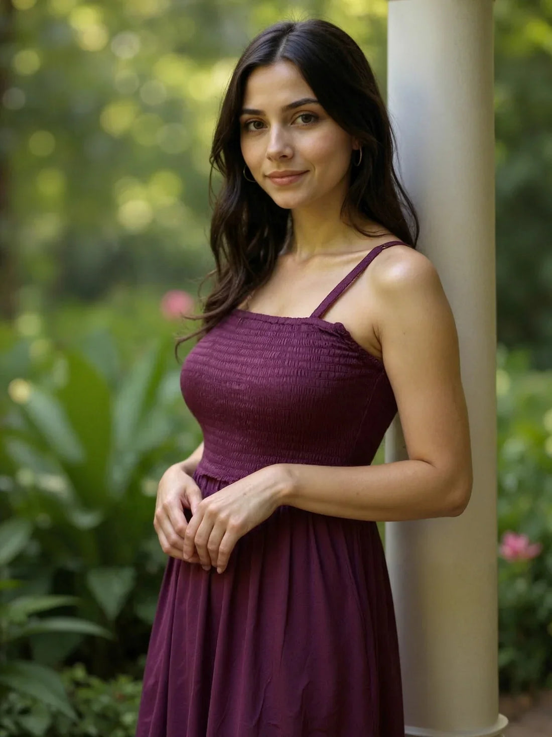Buy Cotton Embroidered Flared Calf Length Dress-Wine