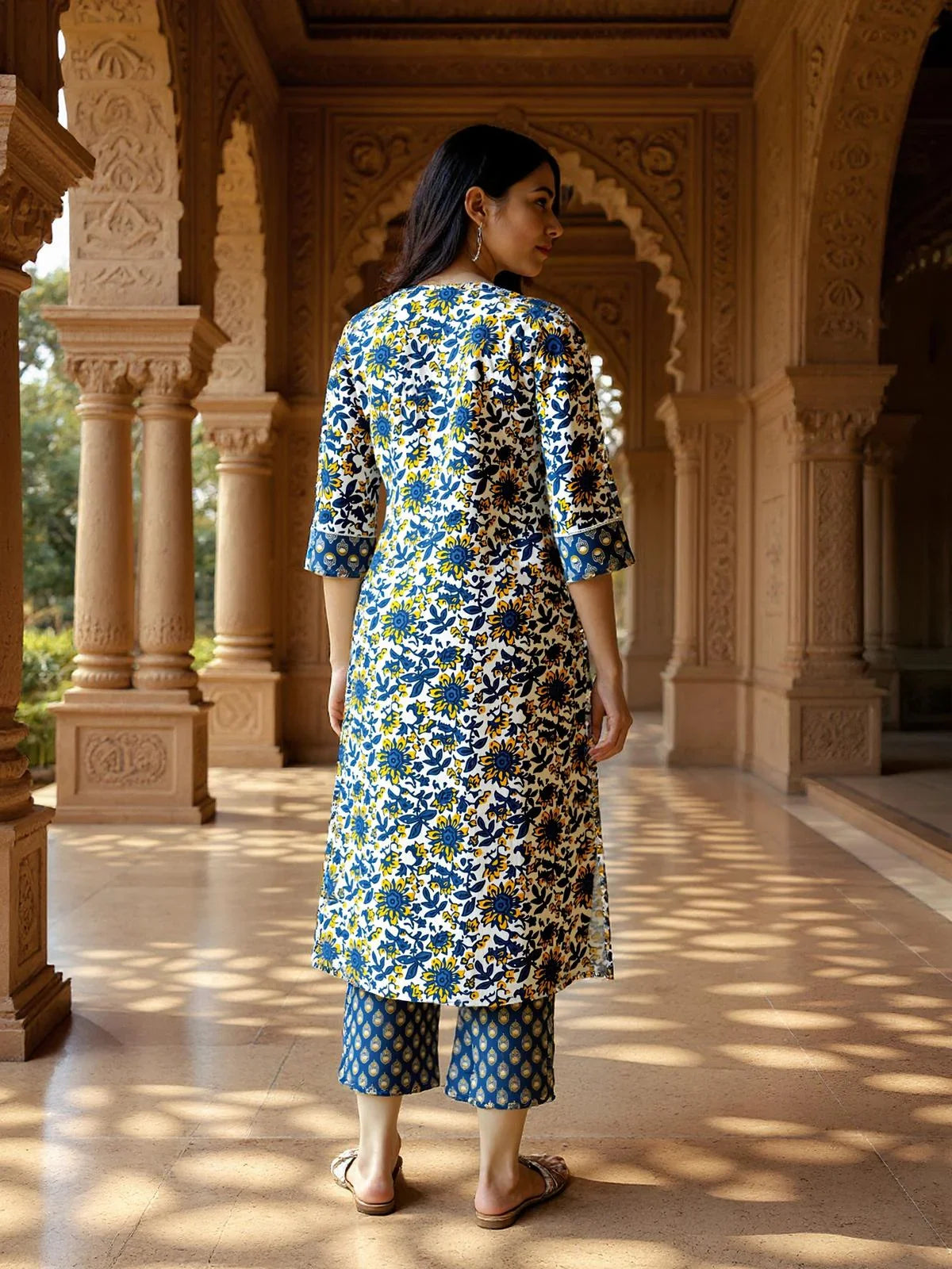 Buy Rayon Embroidered Straight Calf Length Kurta with Pant-Grey