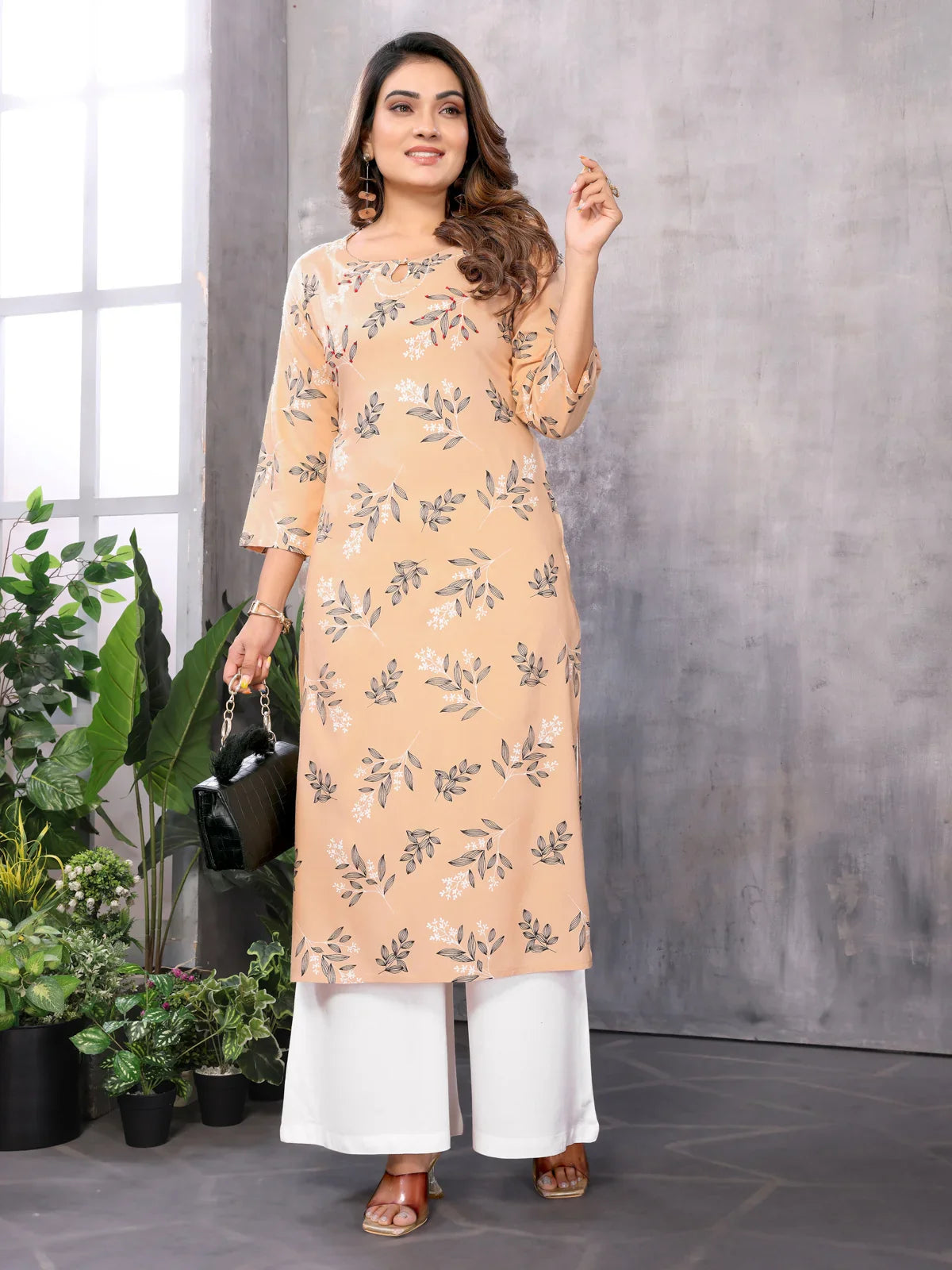 Buy Cotton Printed Straight Knee Length Kurti-Pink