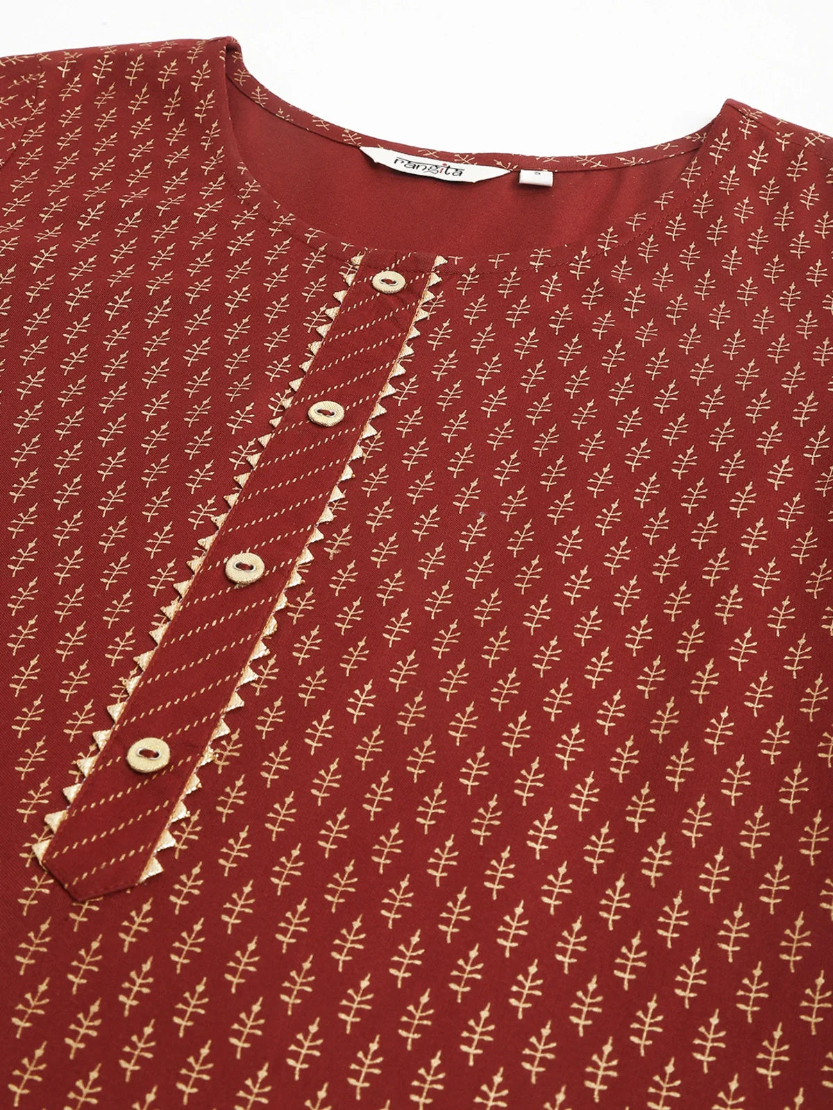 Buy Rayon Printed Knee Length Straight Kurta-Maroon