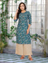 long dress kurta Bandhej Printed Pure Modal Silk Flared Long Kurta in Blue