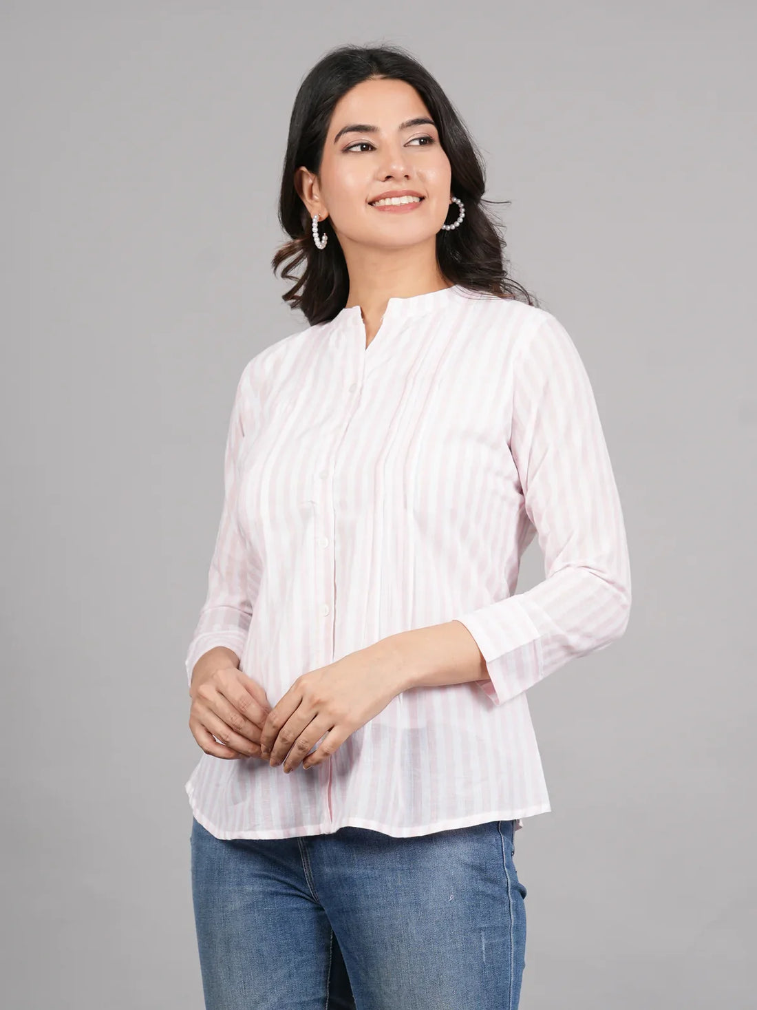 Buy Cotton Printed Straight Short Length Kurti-White