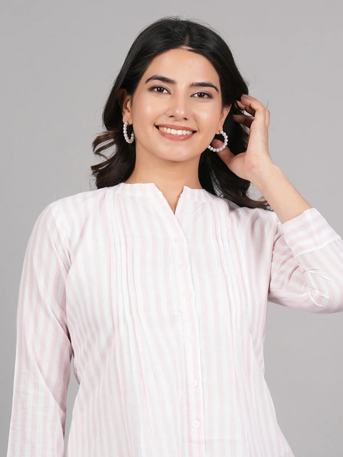 Buy Cotton Printed Straight Short Length Kurti-White