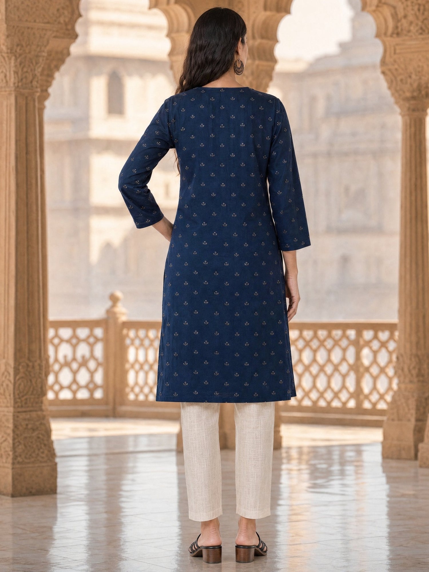 Rayon Embroidered Straight Calf Length Kurta