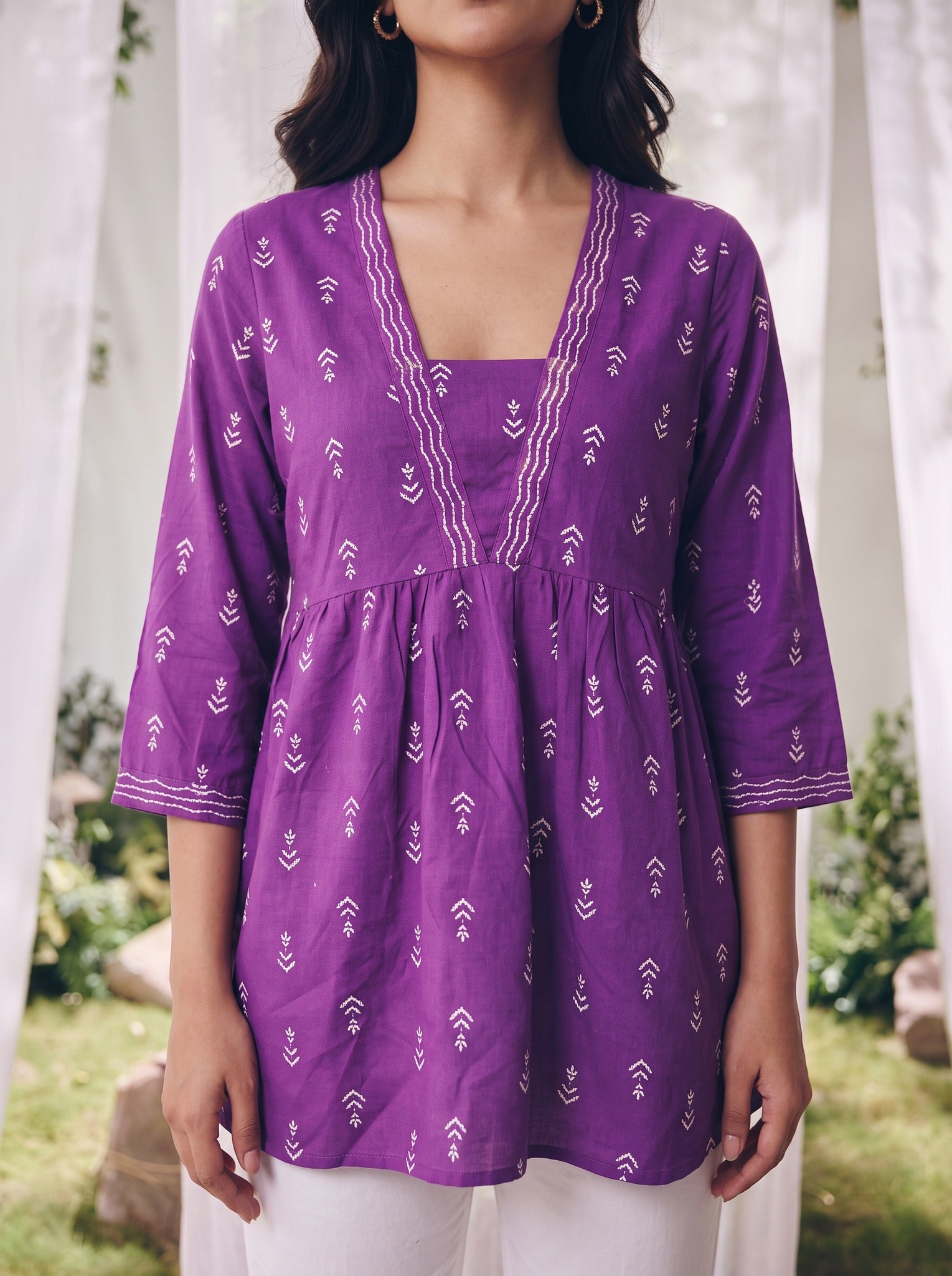 Rayon Printed Straight Short Length Short Kurta