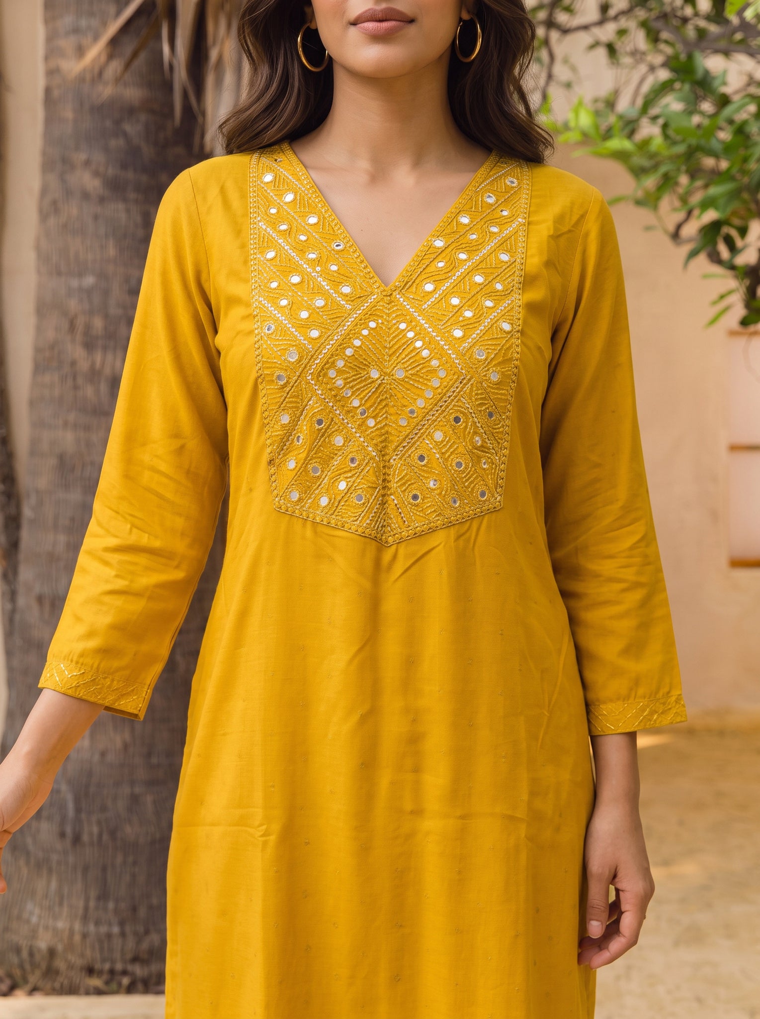 Rayon Embroidered Straight Calf Length Kurta