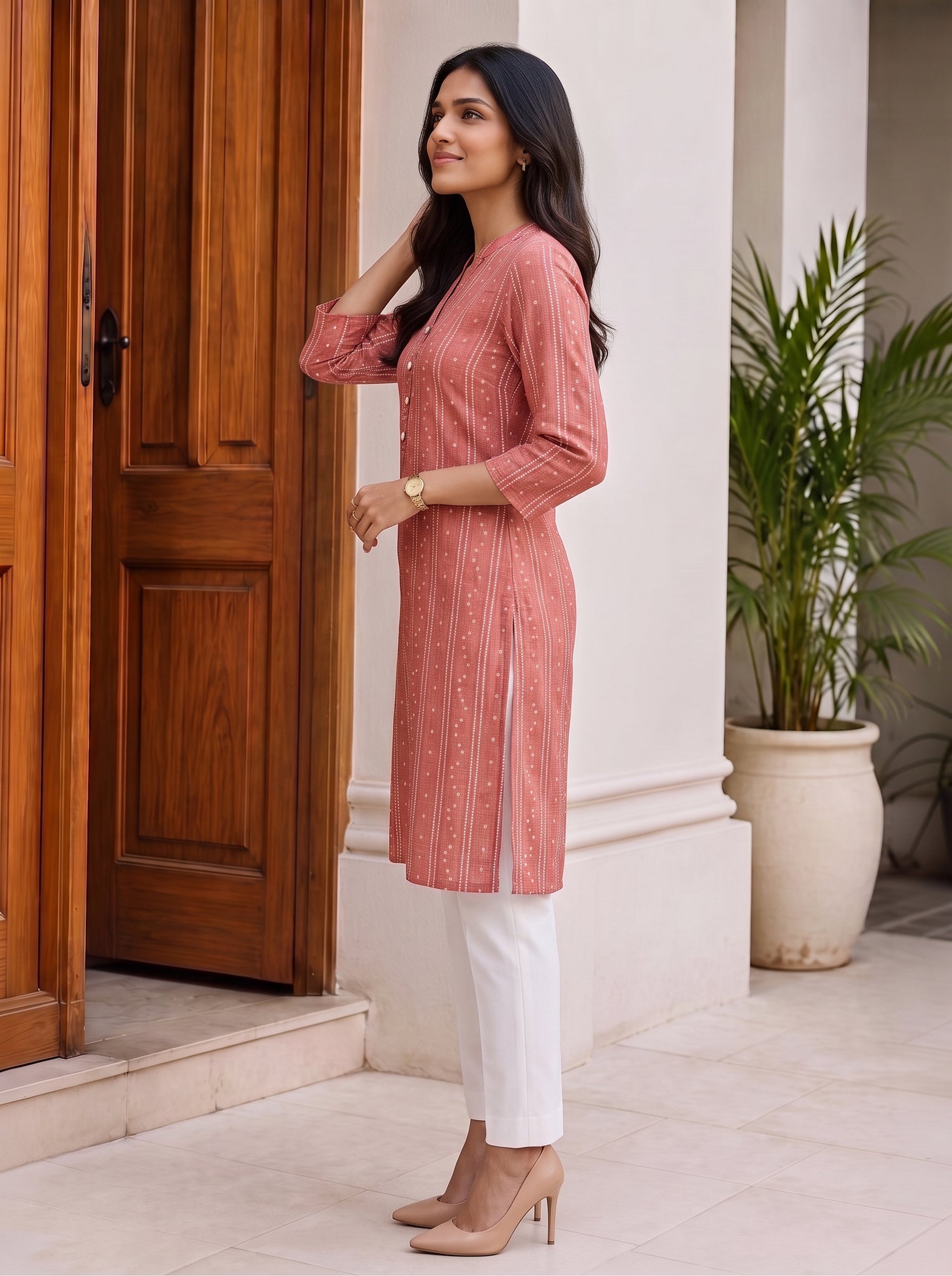 Viscose Printed Straight Knee Length Kurta