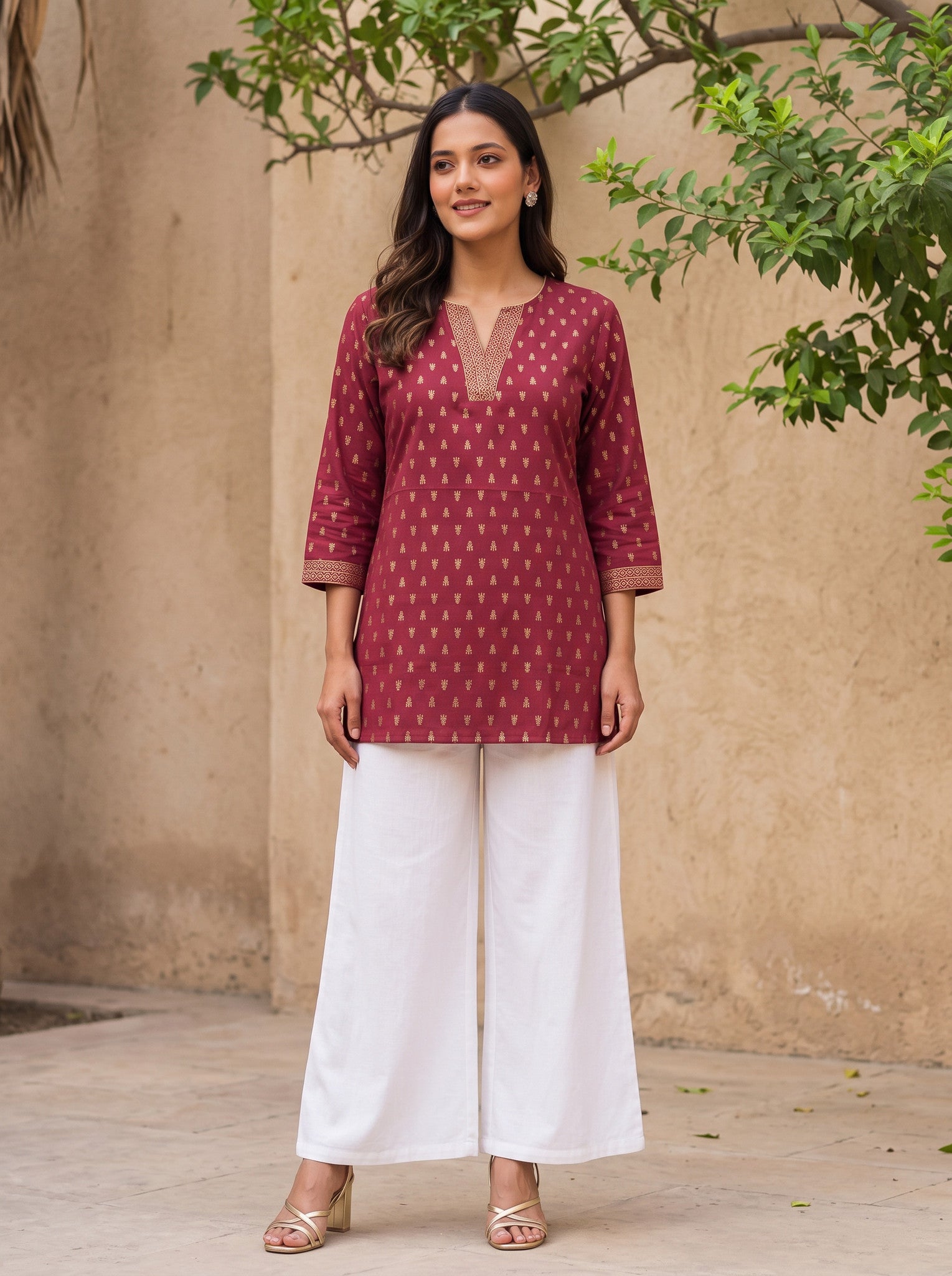 Rayon Printed Straight Short Length Short Kurta