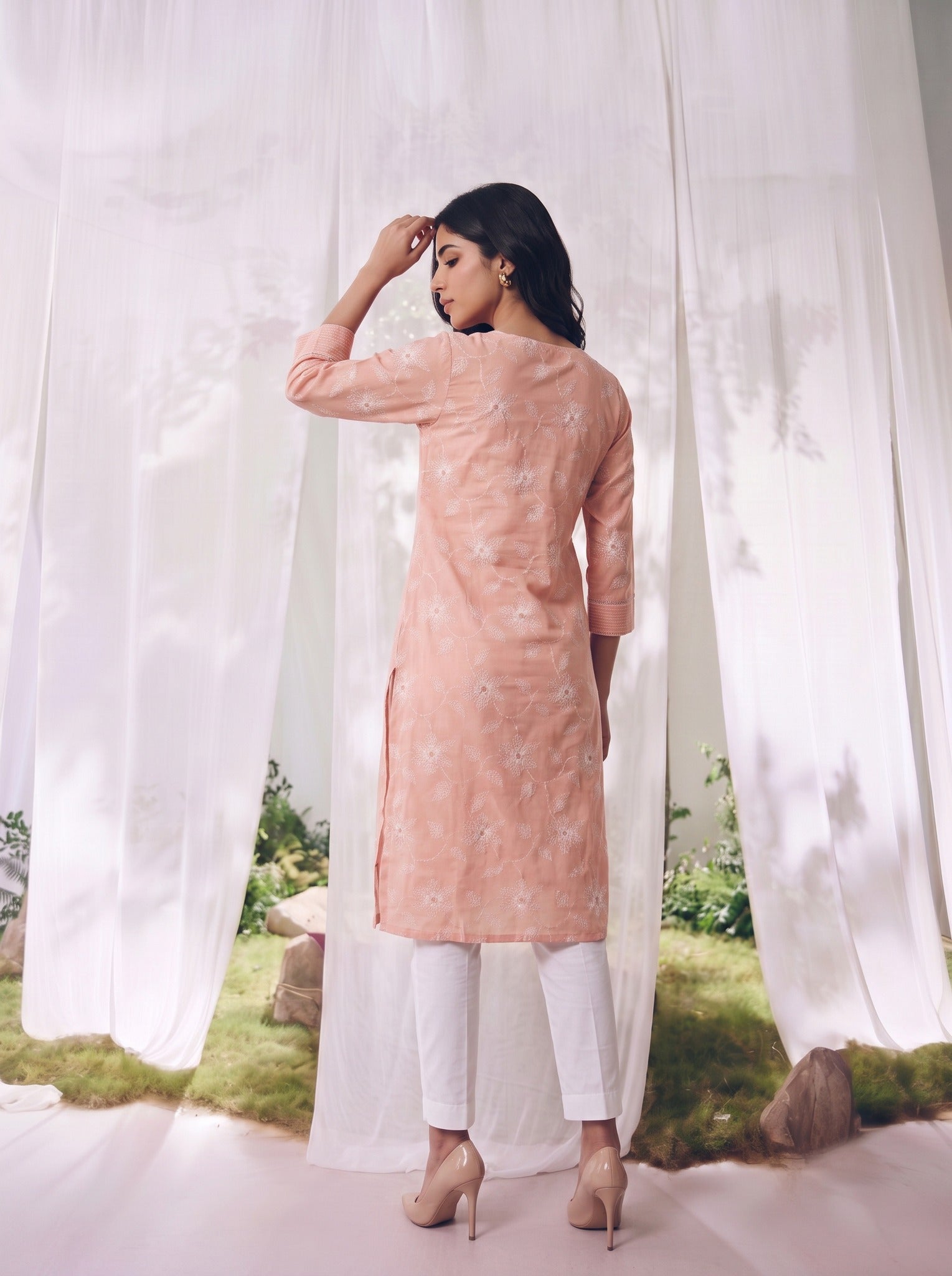 Rayon Printed Straight Knee Length Kurta