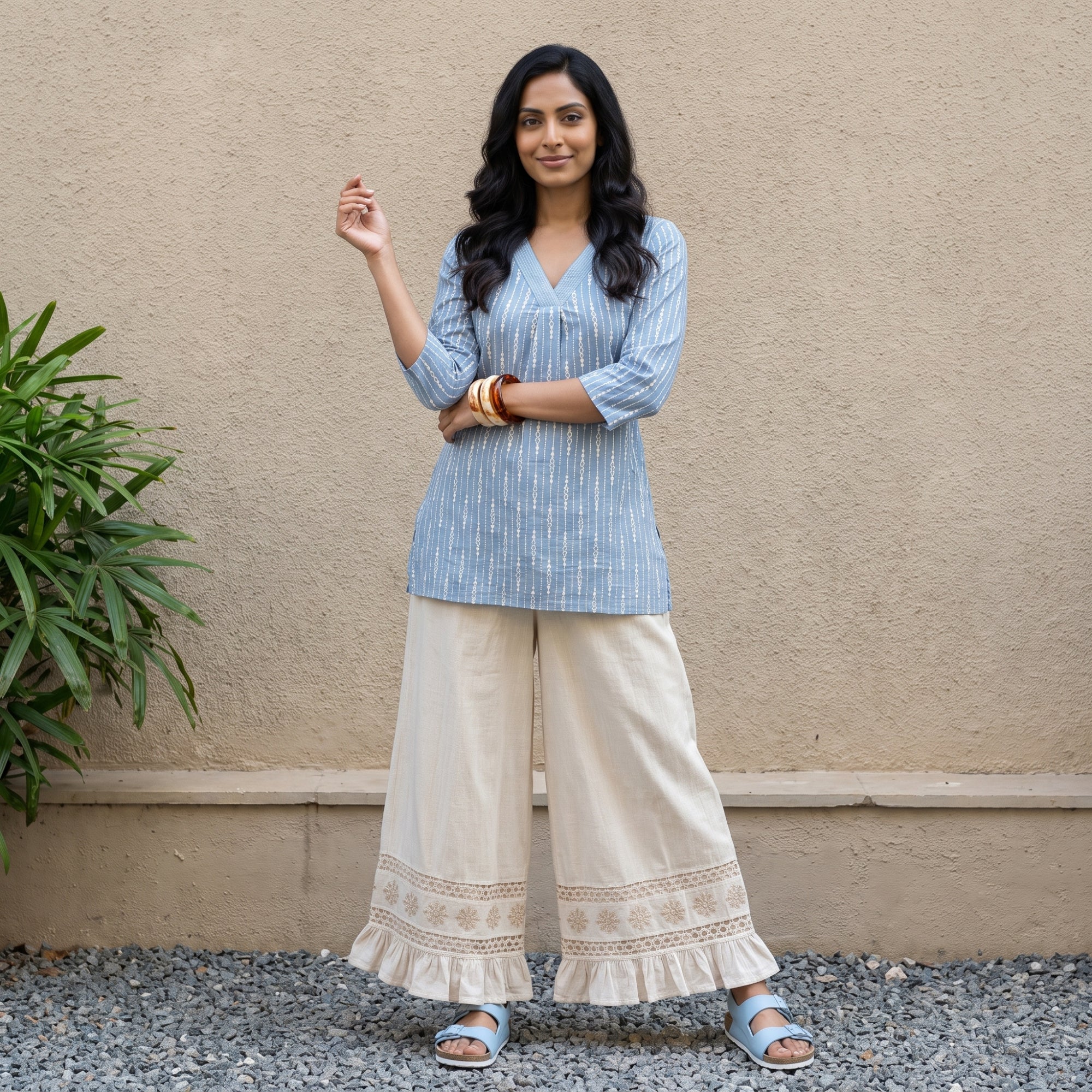 Cotton Printed Straight Short Length Short Kurta