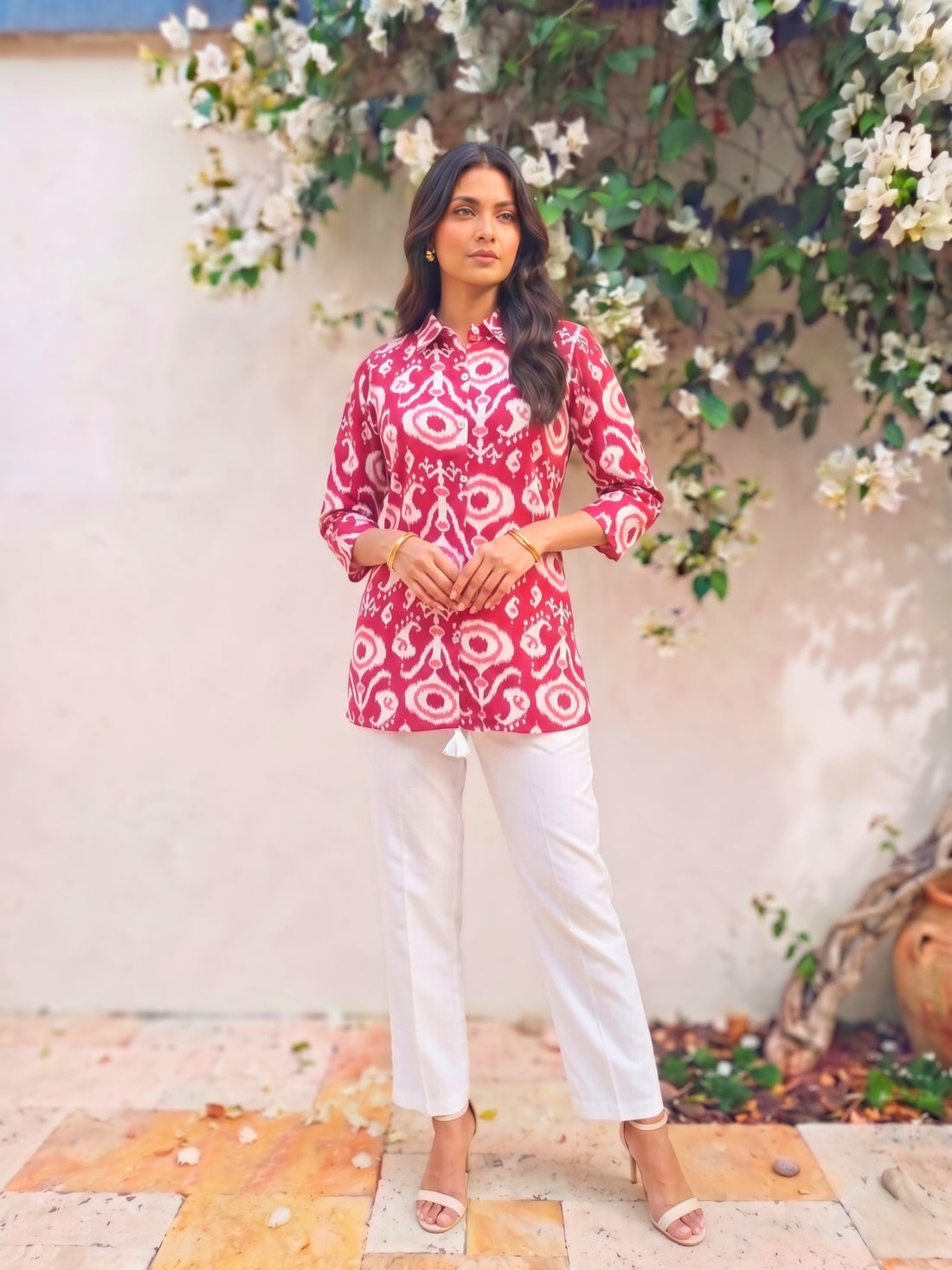 Buy Rayon Printed Straight Co-Ord Set-Maroon