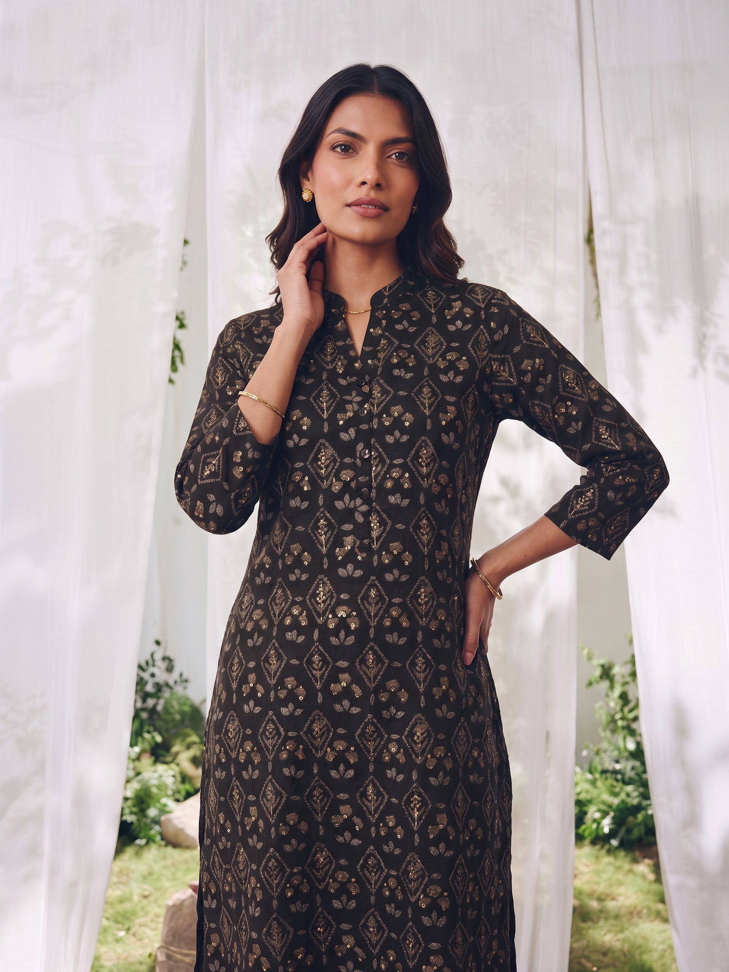 Rayon Printed Straight Calf Length Kurta