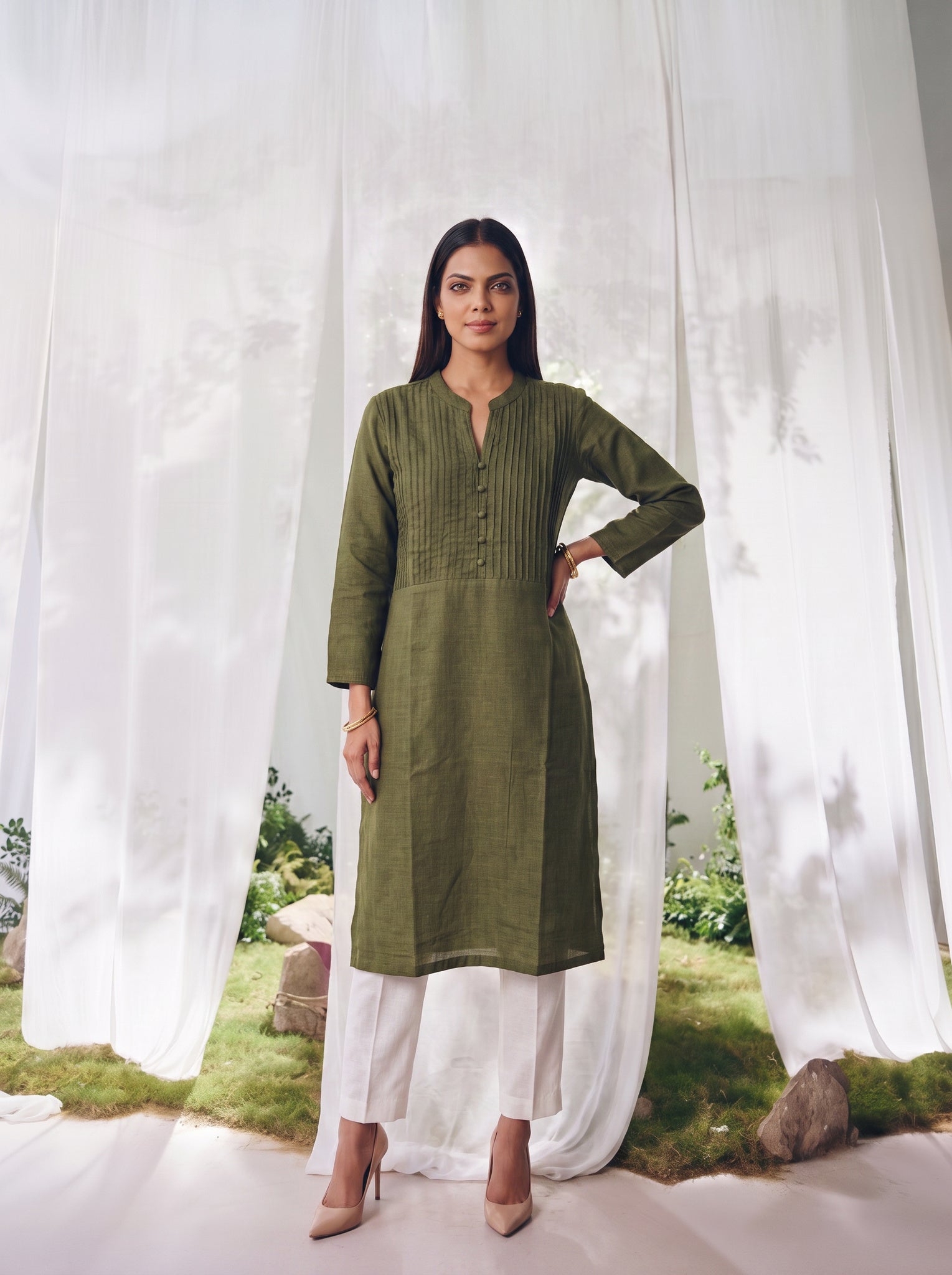 Rayon Embroidered Straight Calf Length Kurta