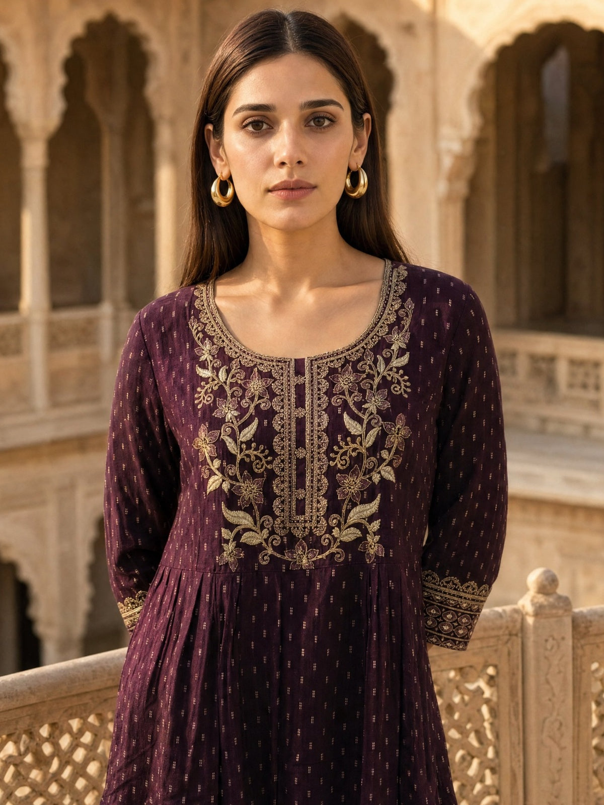 Rayon Embroidered Anarkali Calf Length Kurta