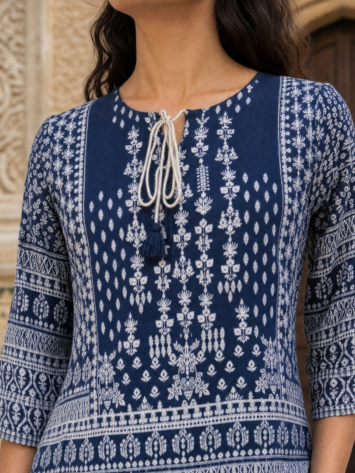 Rayon Printed Straight Short Length Short Kurta