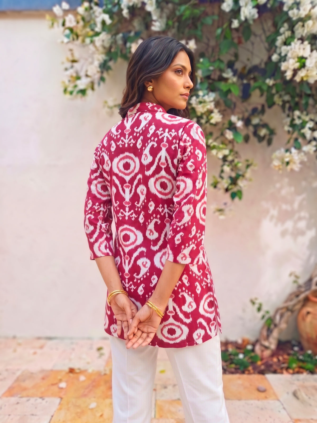 Buy Rayon Printed Straight Co-Ord Set-Maroon