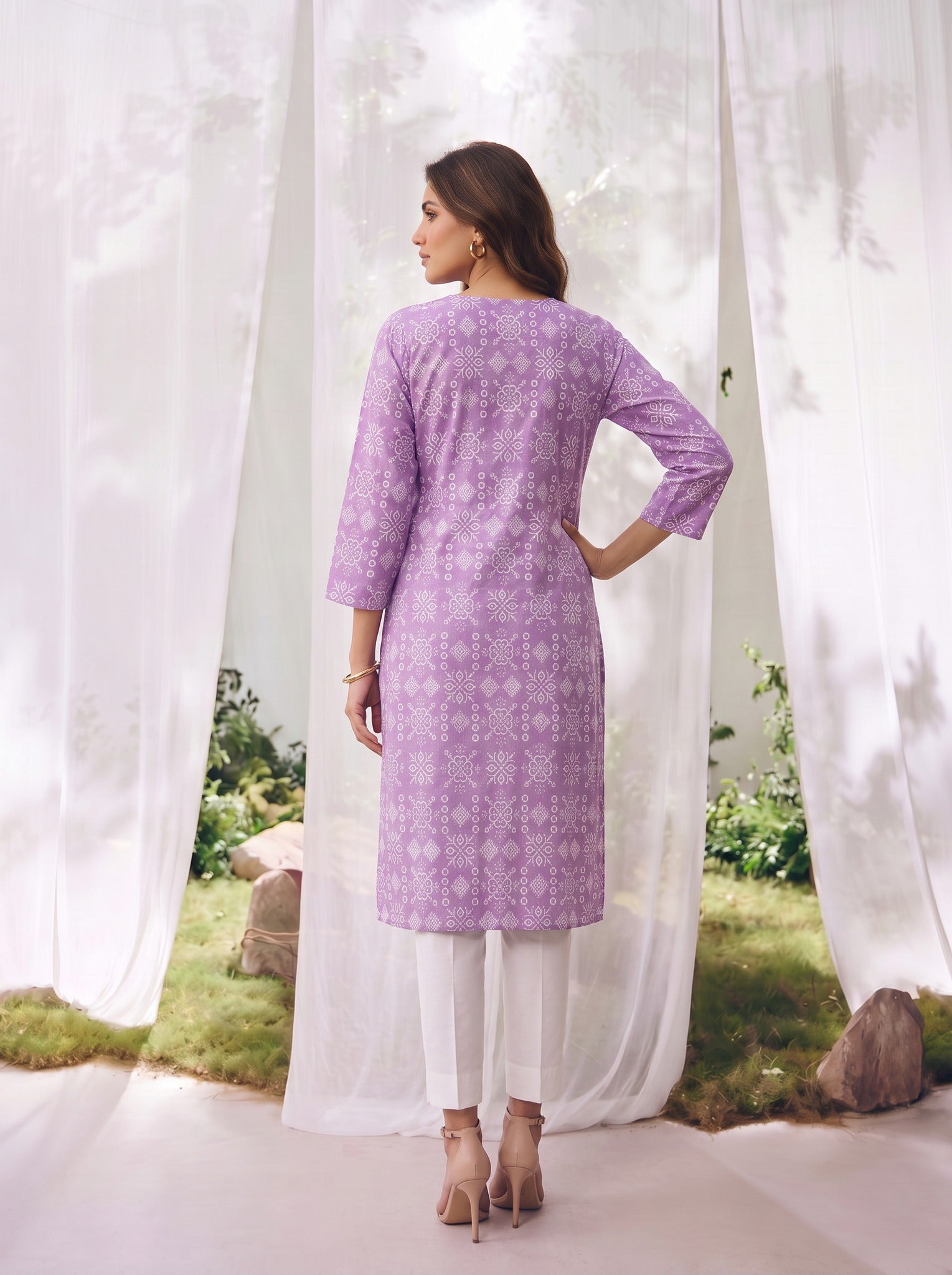 Cotton Embroidered Straight Knee Length Kurta