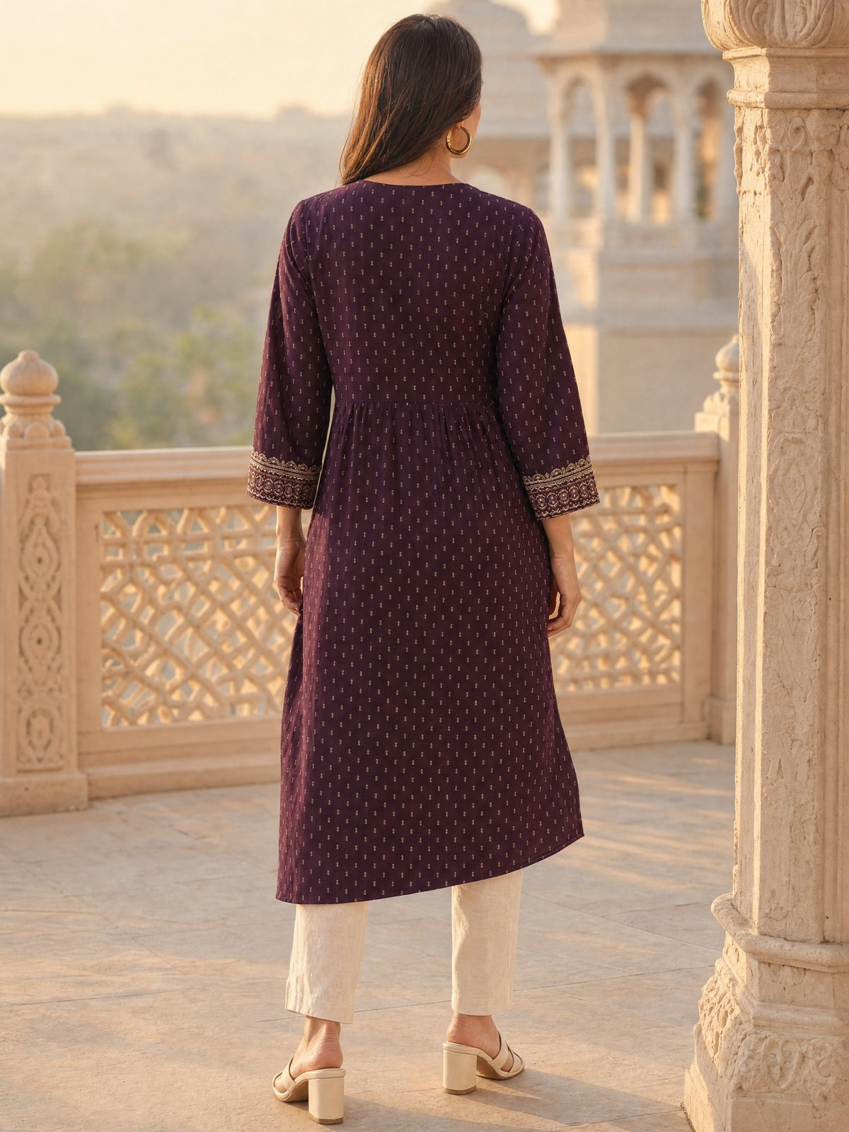 Rayon Embroidered Anarkali Calf Length Kurta
