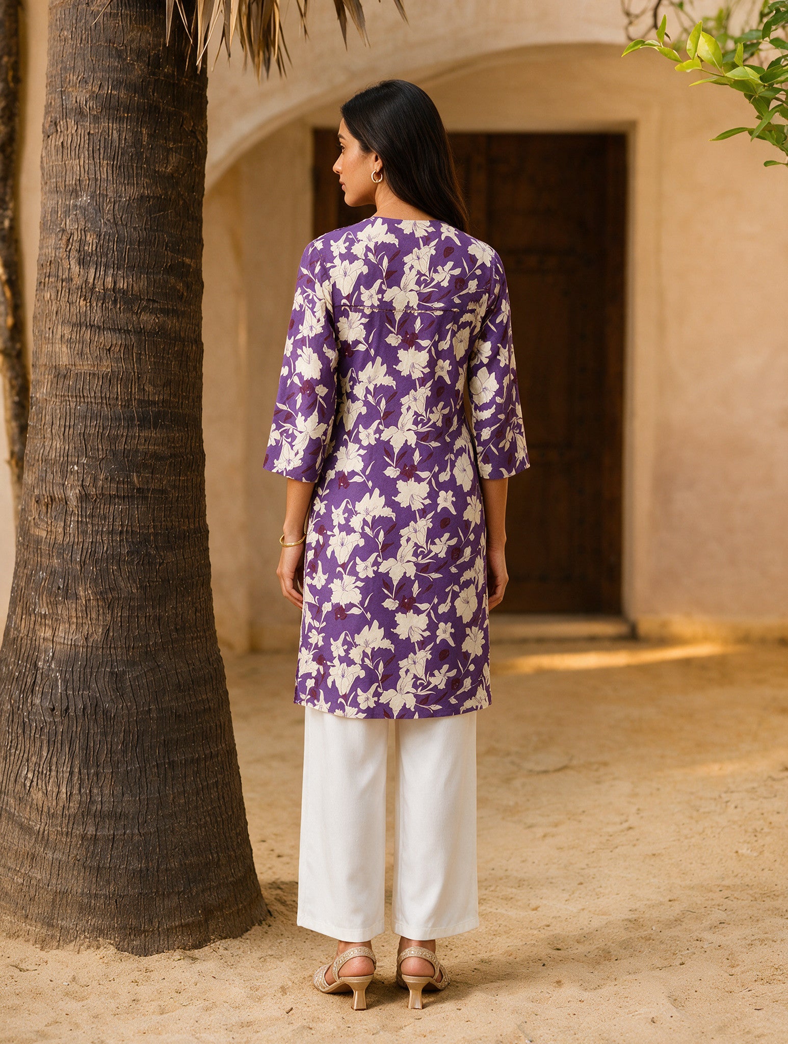 Cotton Printed Straight Knee Length Kurta